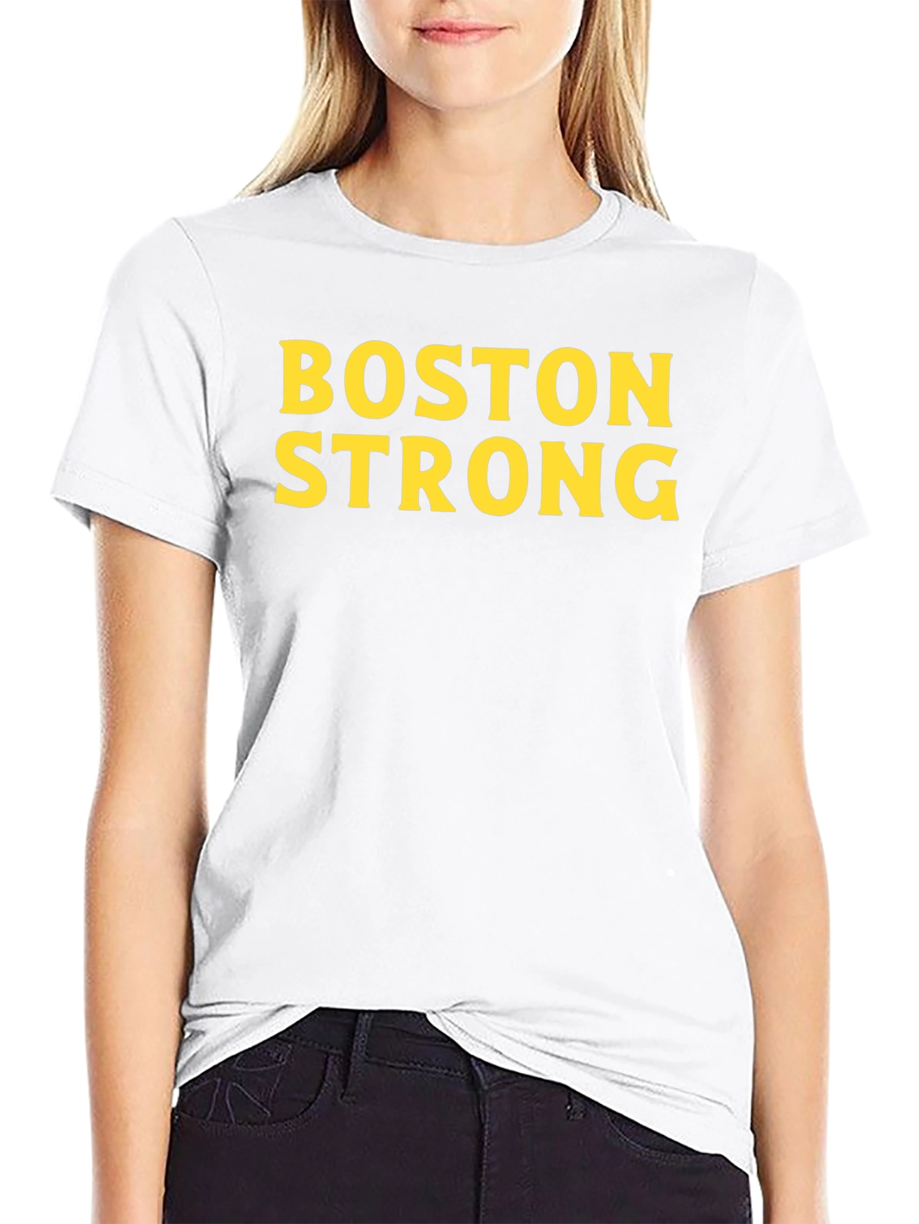 Boston Strong T-Shirt - Black Crew Neck