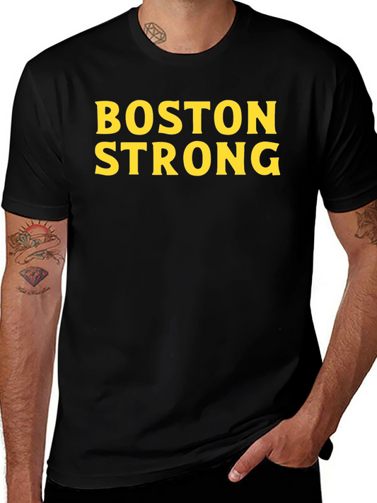 Boston Strong T-Shirt - Black Crew Neck
