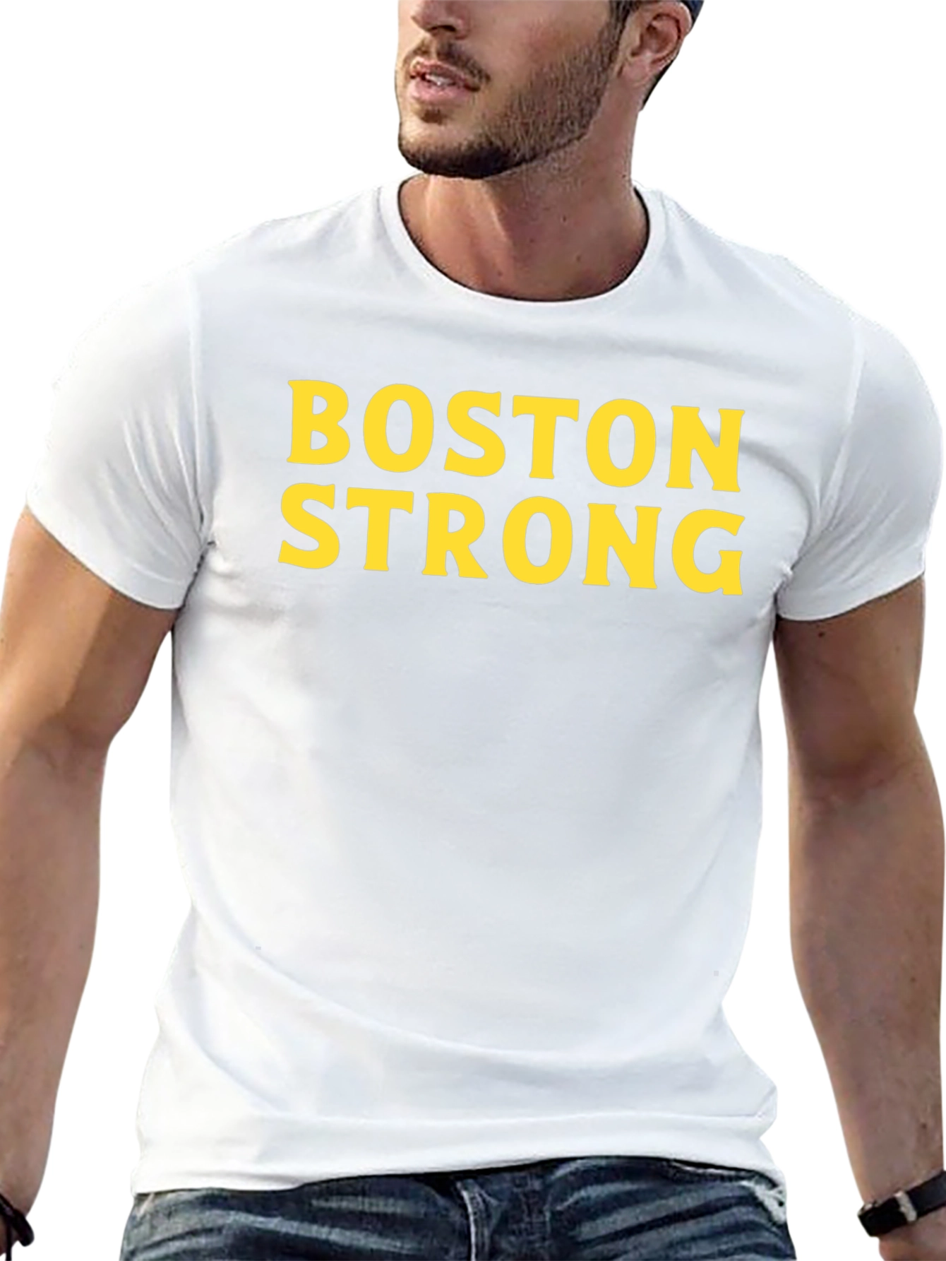 Boston Strong T-Shirt - Black Crew Neck