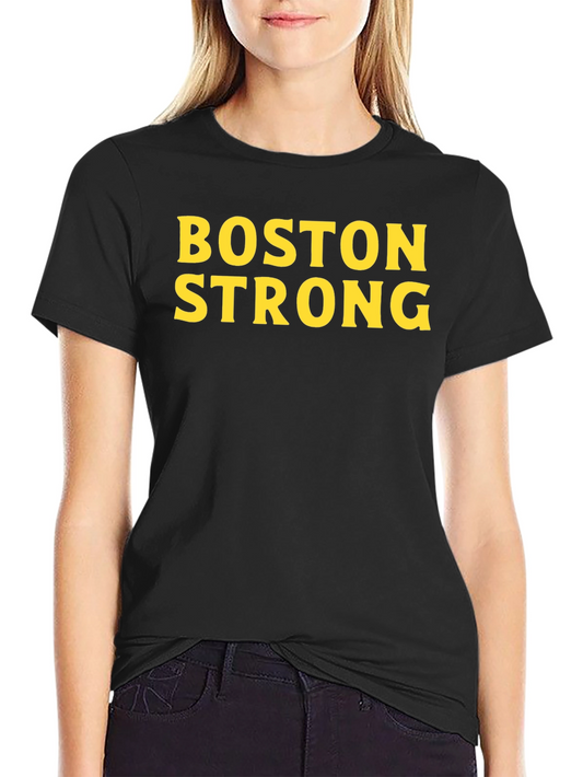 Boston Strong T-Shirt - Black Crew Neck