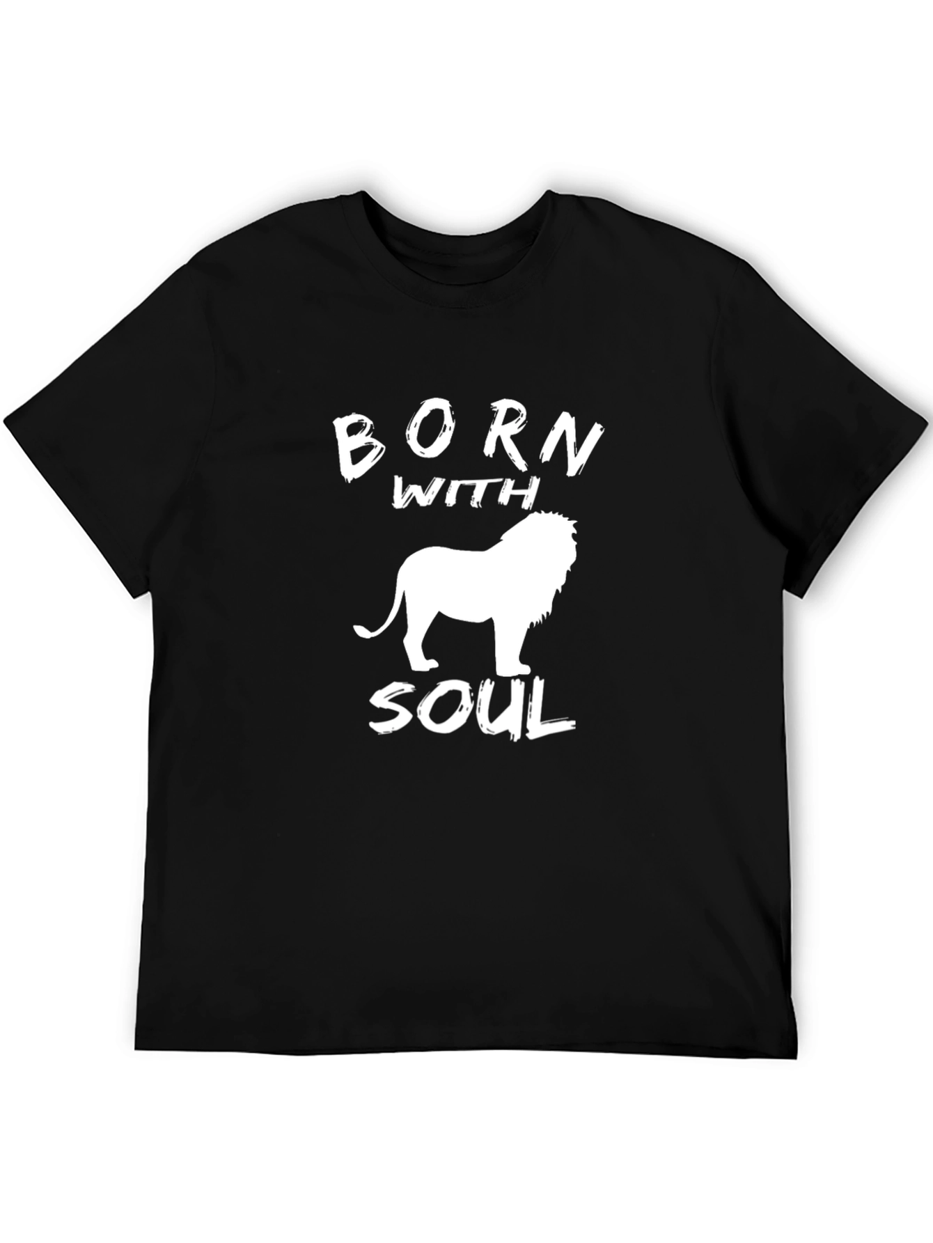 Born With Soul Graphic T-Shirt - Lion Design