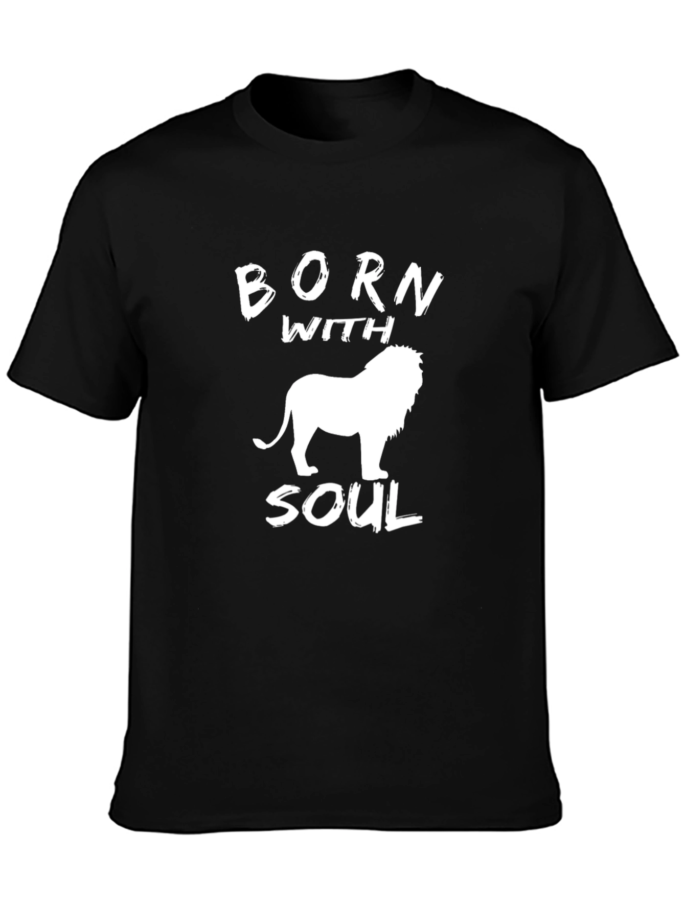 Born With Soul Graphic T-Shirt - Lion Design