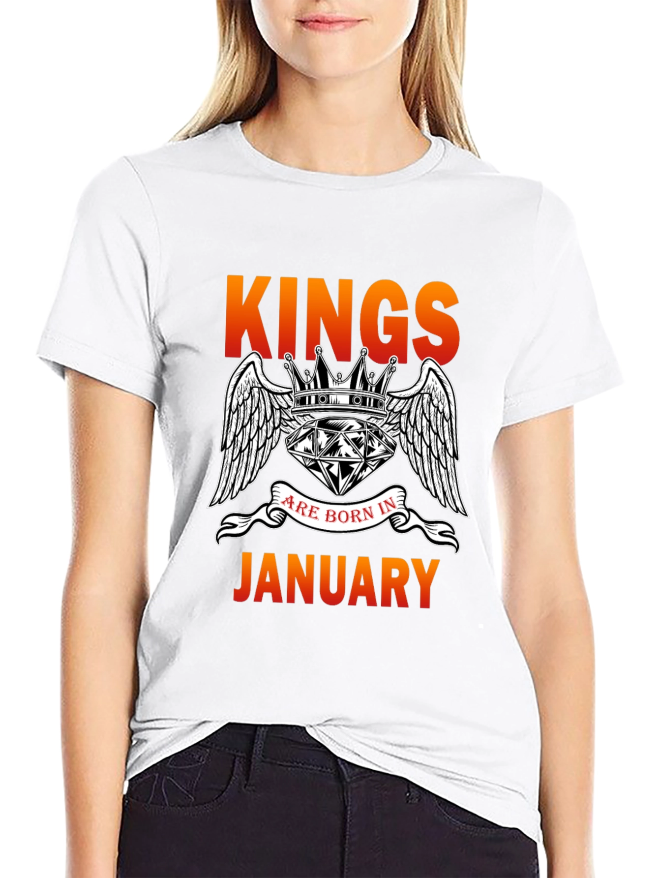 Kings Born In January Black T-Shirt