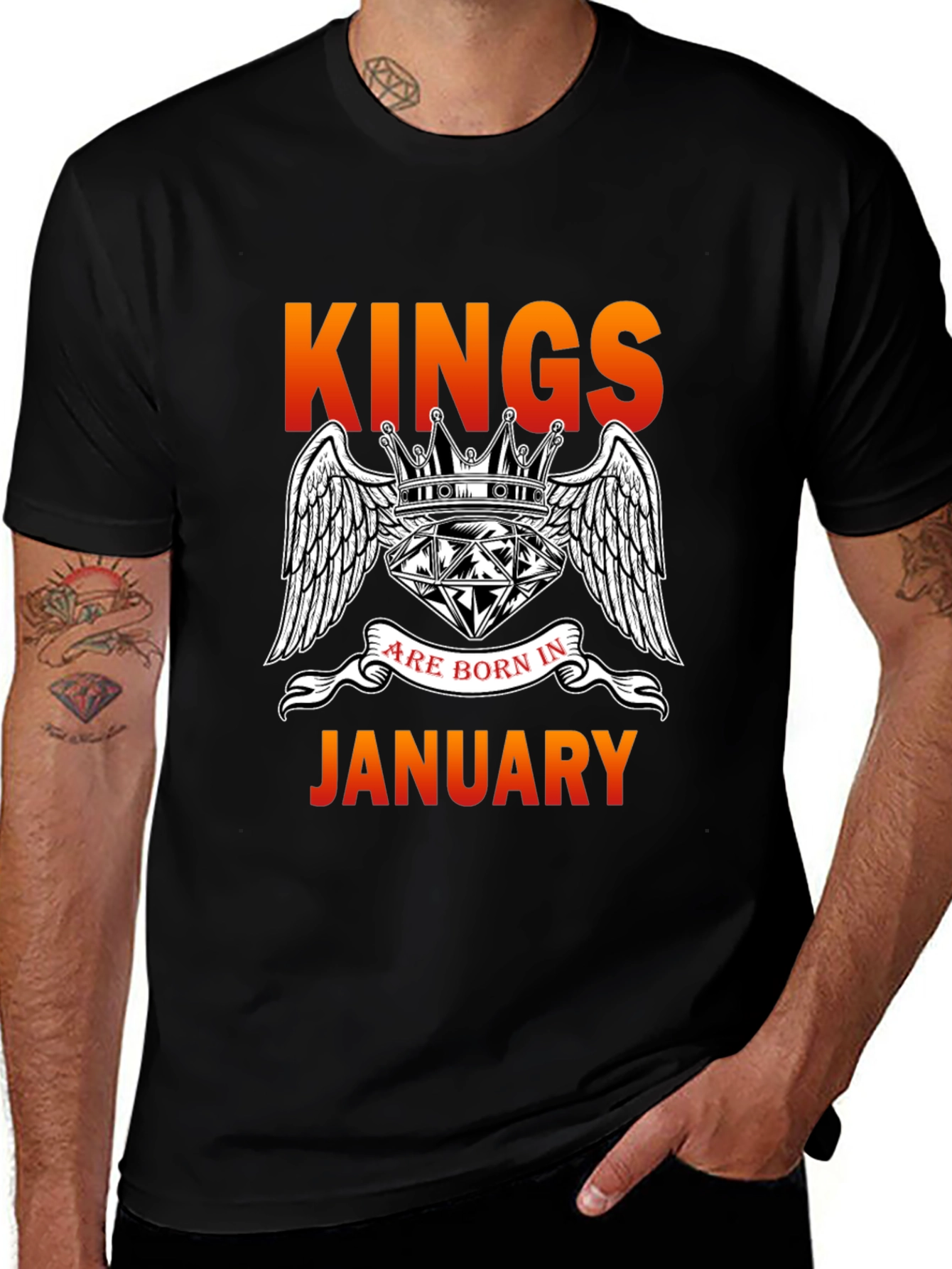 Kings Born In January Black T-Shirt