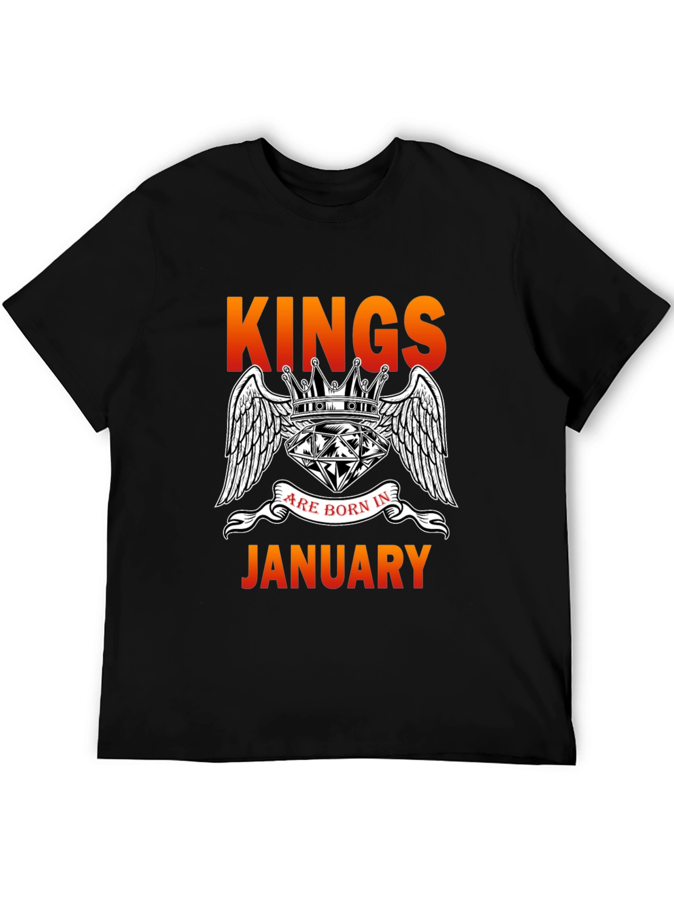 Kings Born In January Black T-Shirt