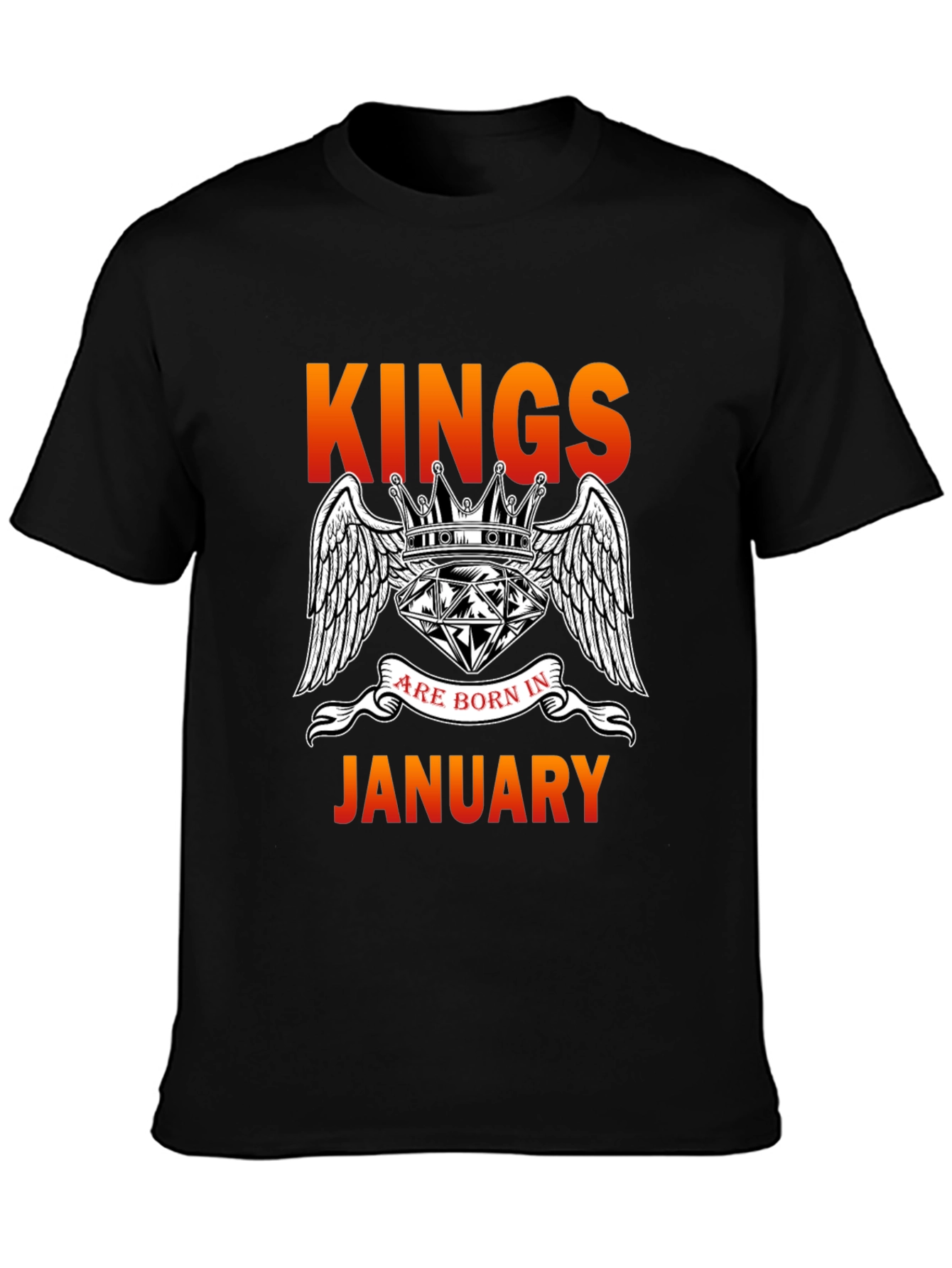 Kings Born In January Black T-Shirt