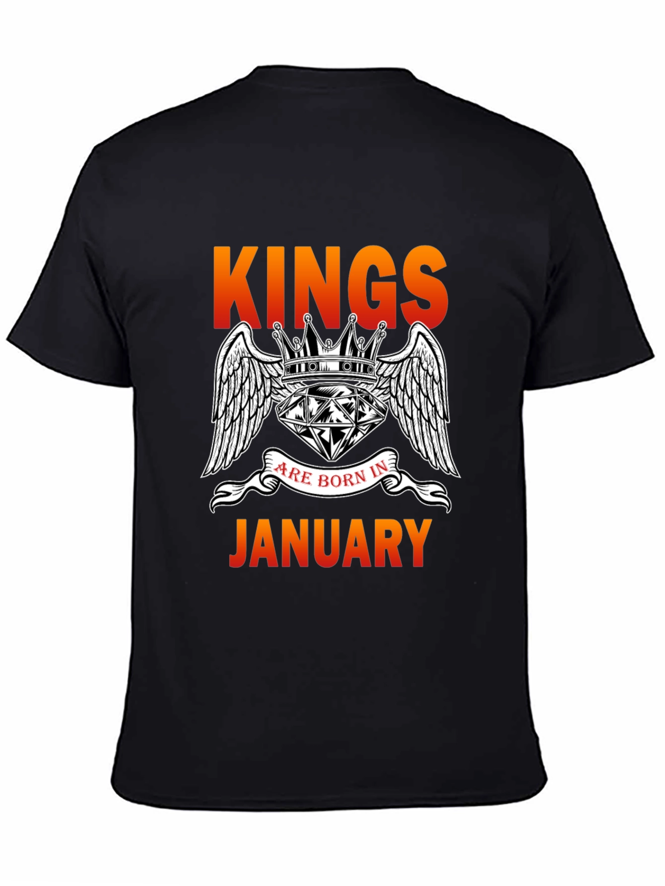 Kings Born In January Black T-Shirt