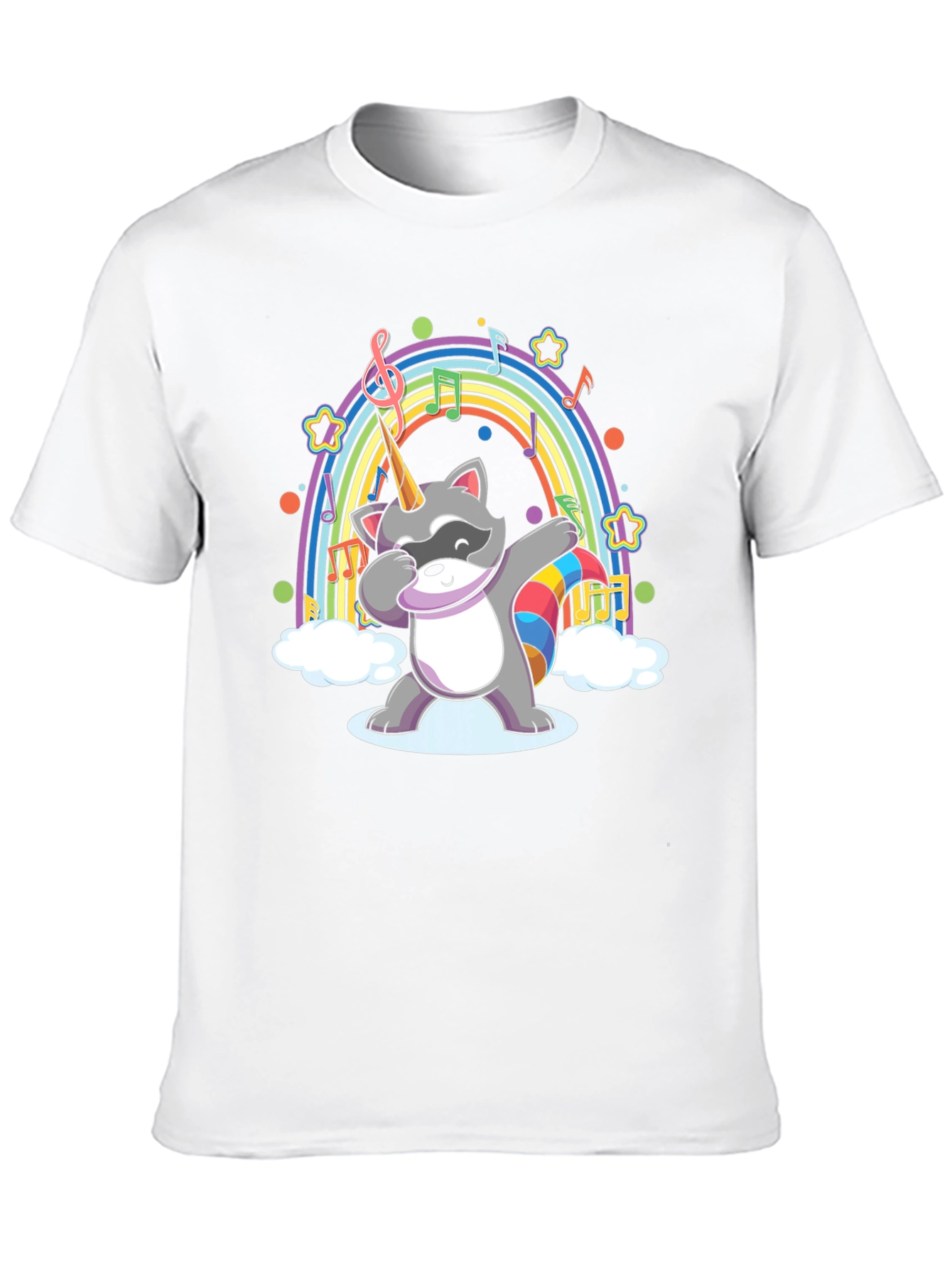 Rainbow Unicorn Raccoon Dabbing T-Shirt
