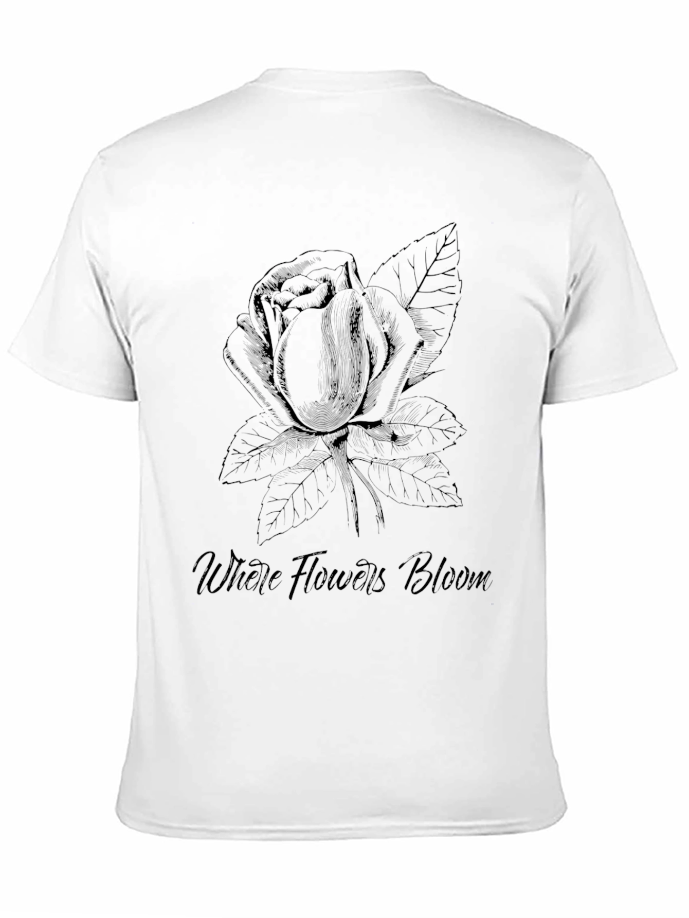 Floral Bloom Tee - Black Graphic T-Shirt