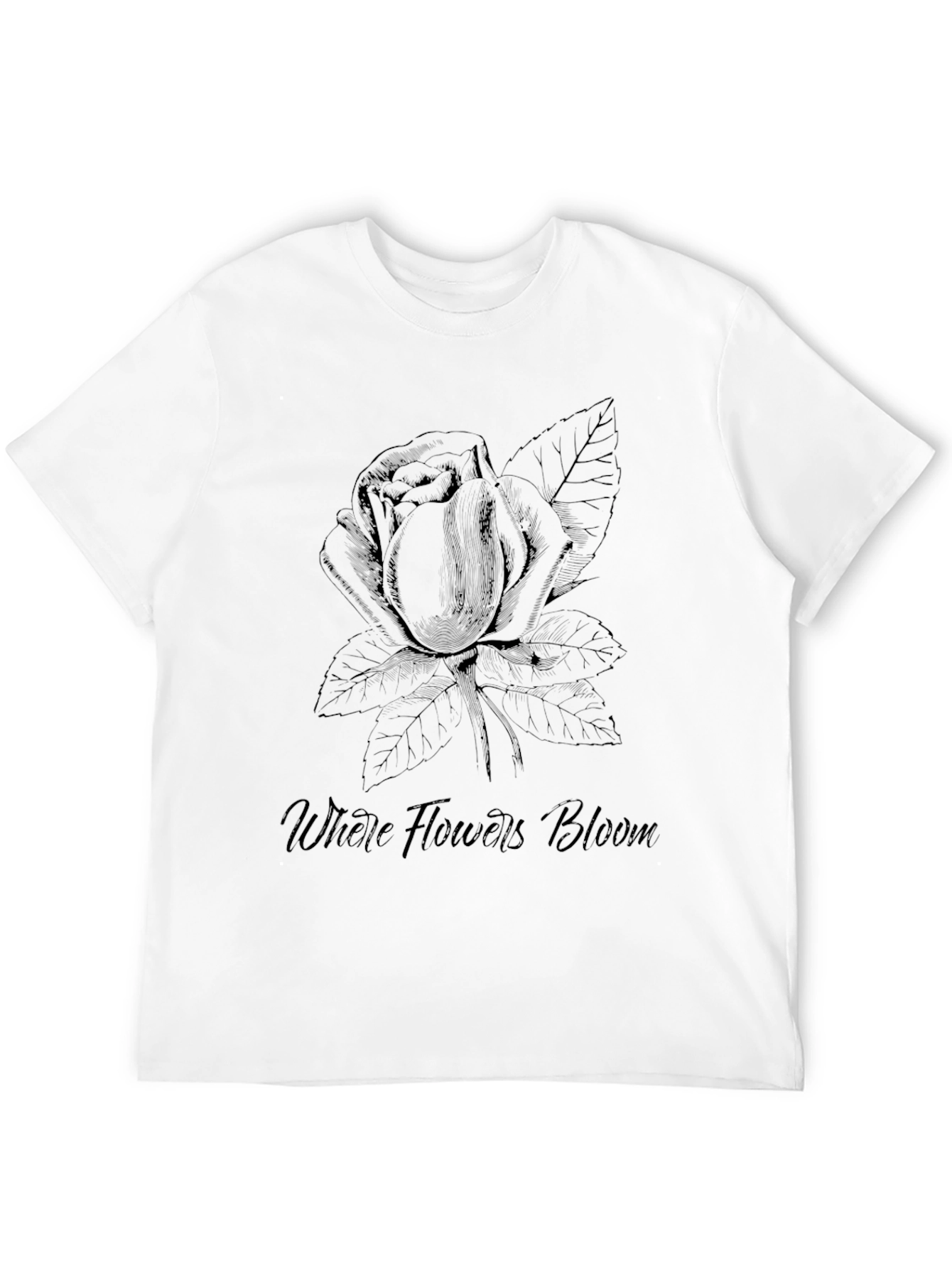 Floral Bloom Tee - Black Graphic T-Shirt