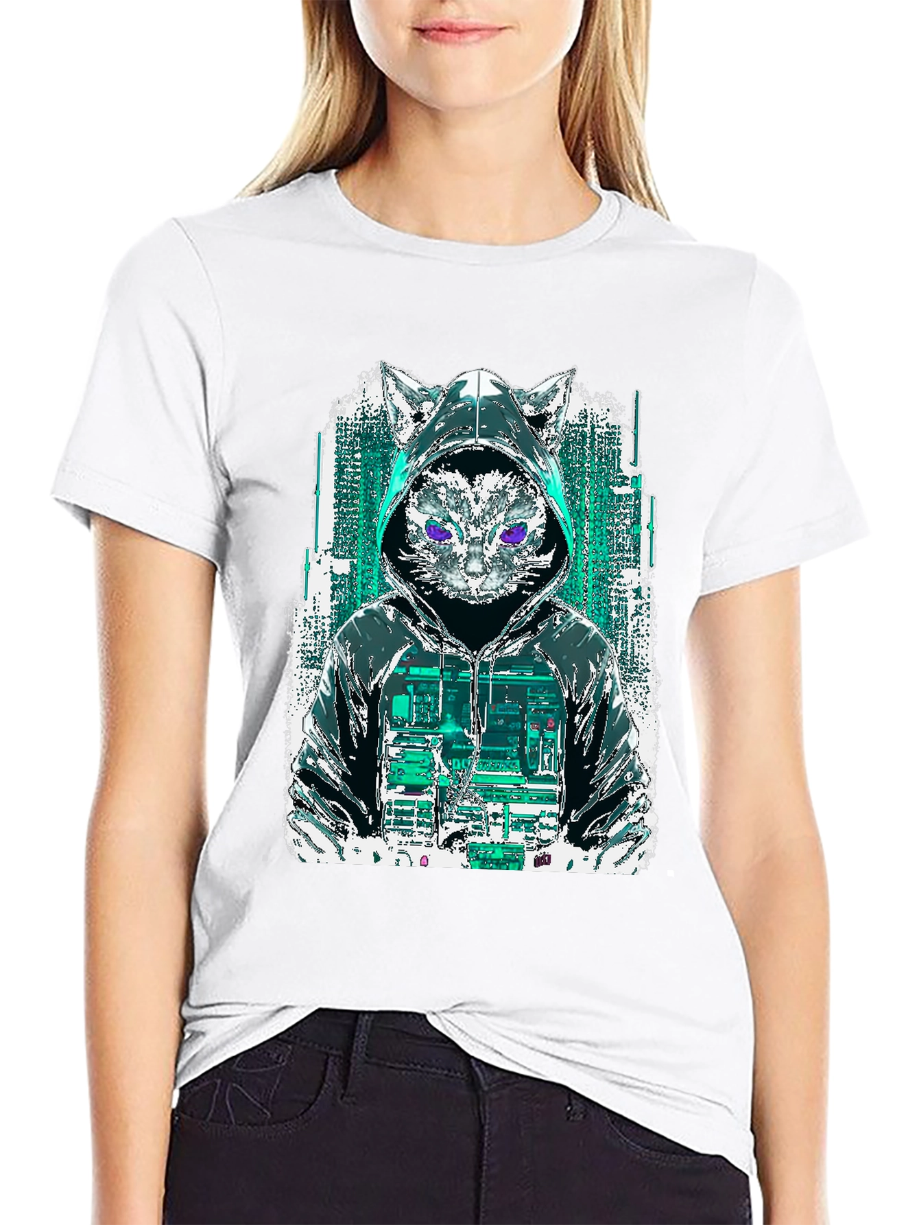 Cyberpunk Cat Hoodie T-Shirt