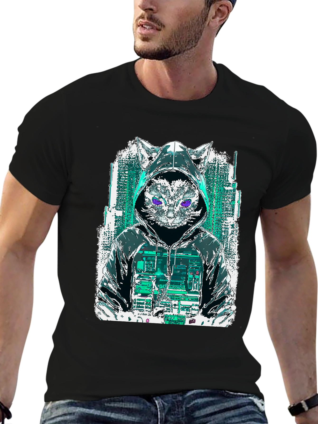 Cyberpunk Cat Hoodie T-Shirt