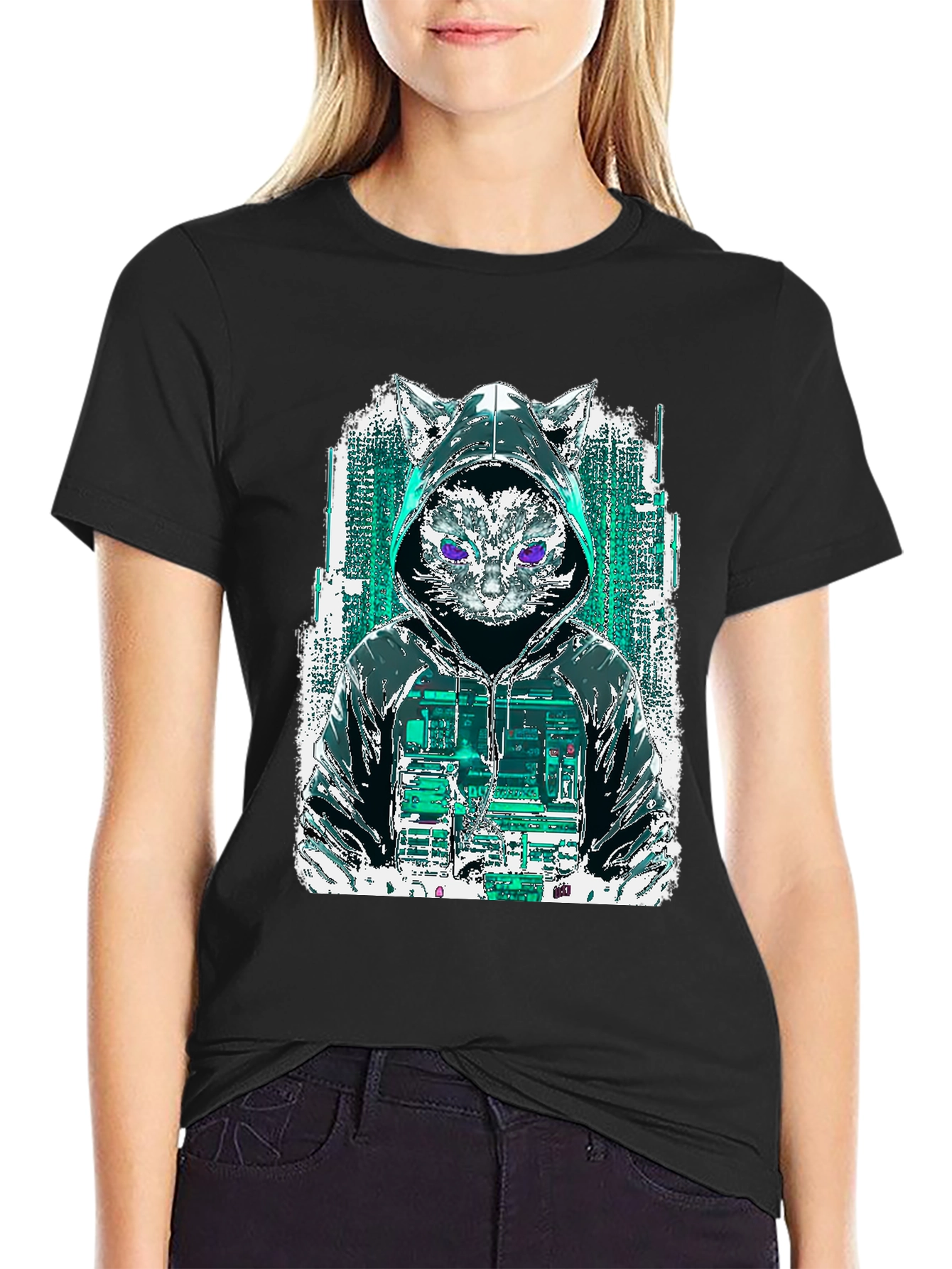 Cyberpunk Cat Hoodie T-Shirt