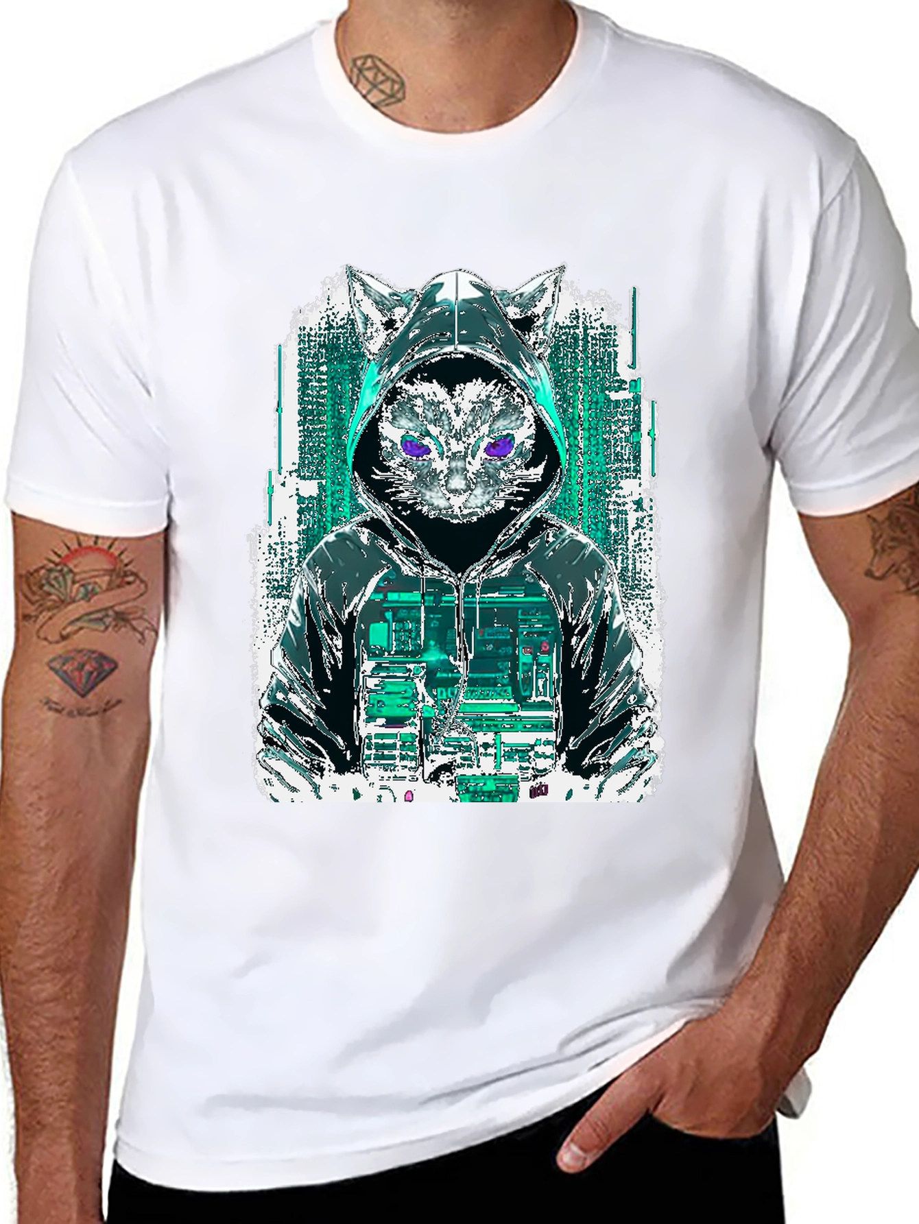 Cyberpunk Cat Hoodie T-Shirt
