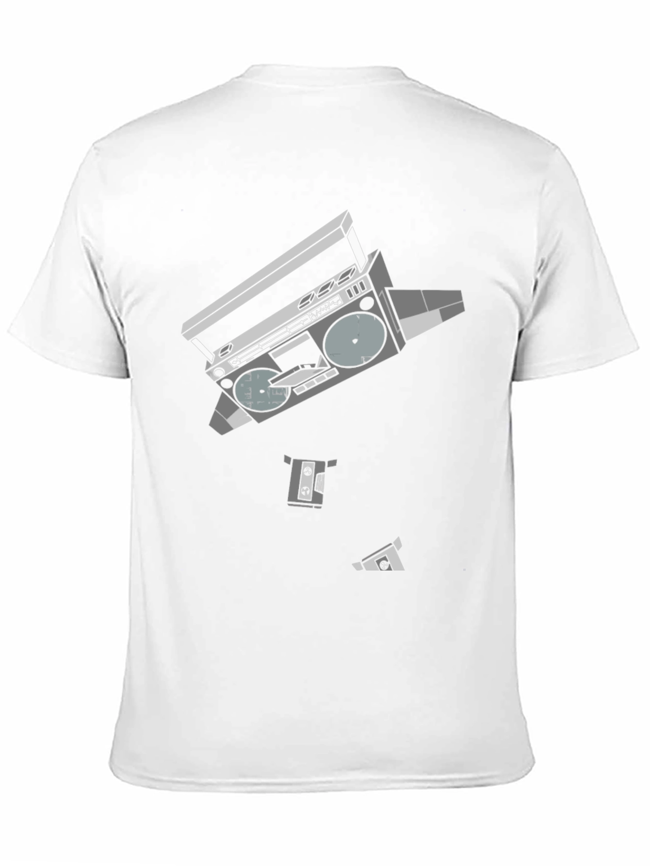 Retro Boombox Graphic T-Shirt - Black
