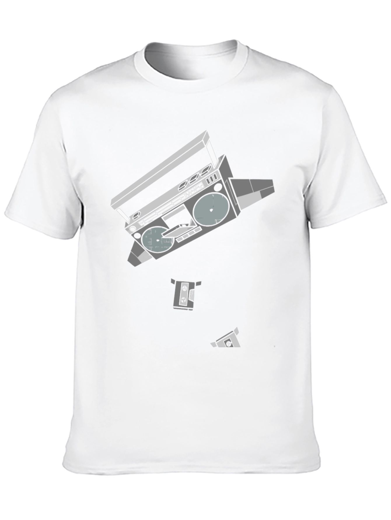Retro Boombox Graphic T-Shirt - Black