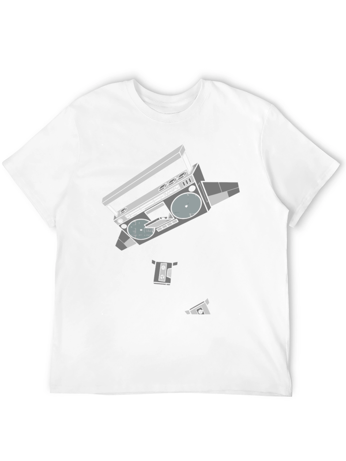 Retro Boombox Graphic T-Shirt - Black