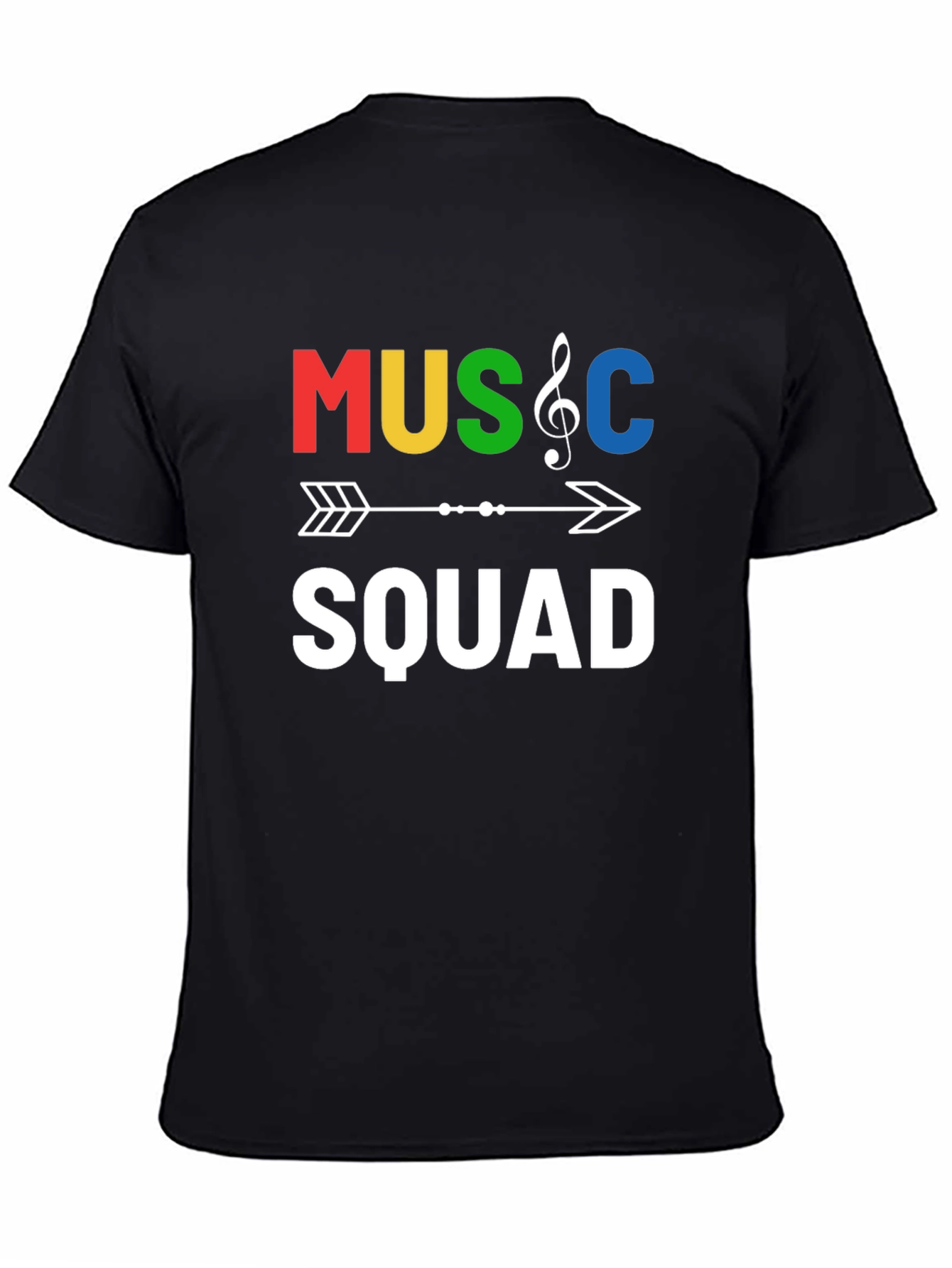 Music Squad Graphic Tee - Black Cotton T-Shirt
