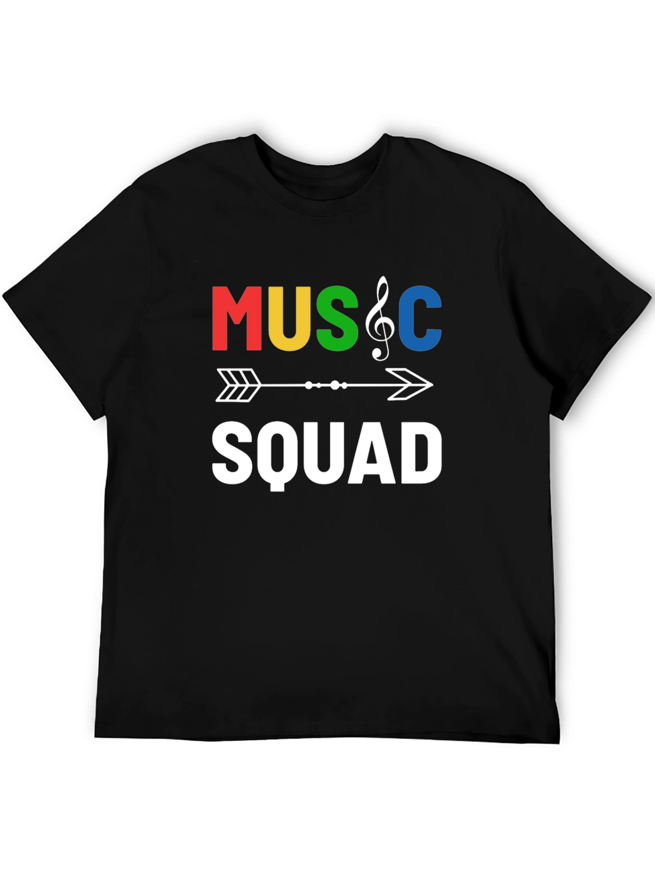 Music Squad Graphic Tee - Black Cotton T-Shirt