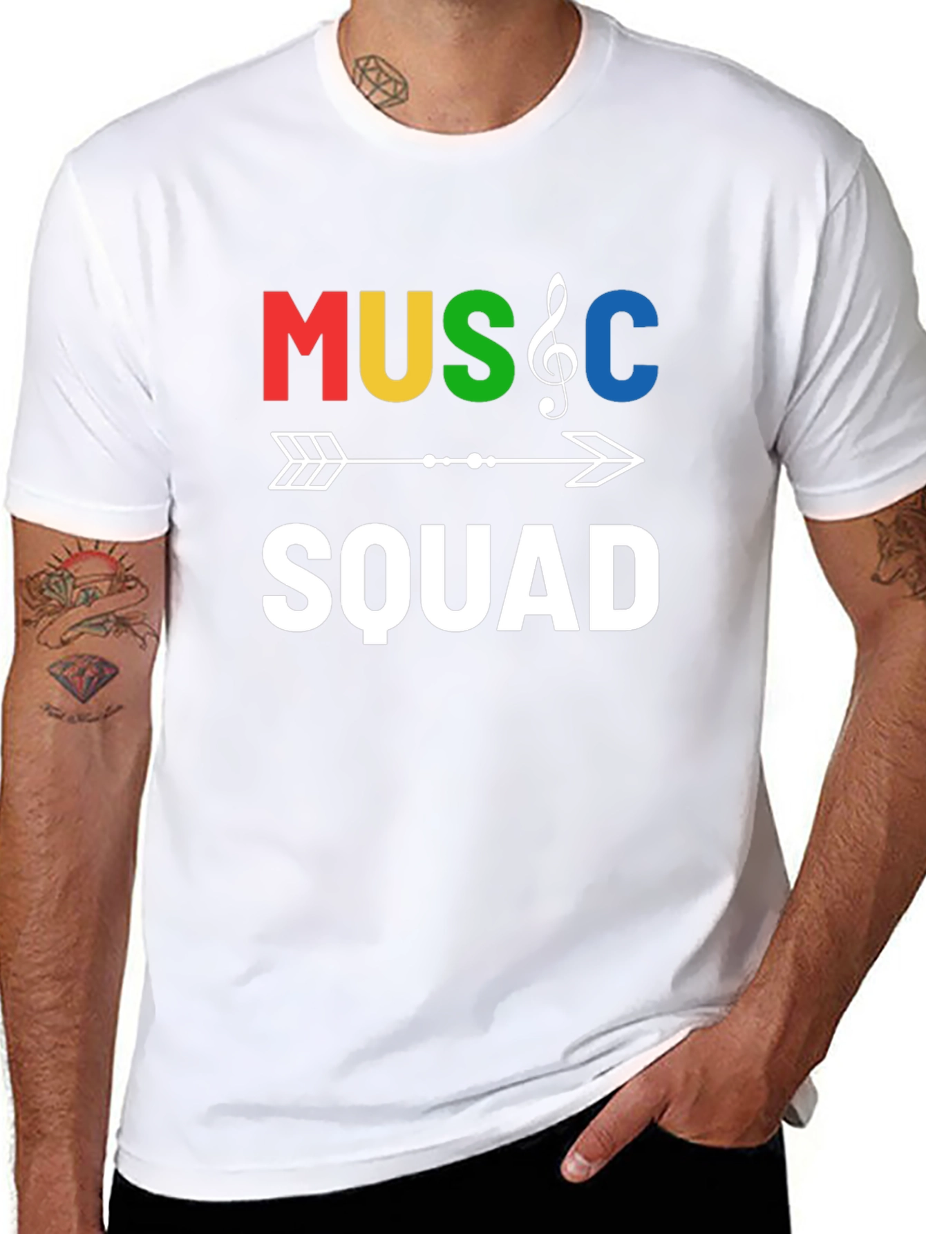 Music Squad Graphic Tee - Black Cotton T-Shirt