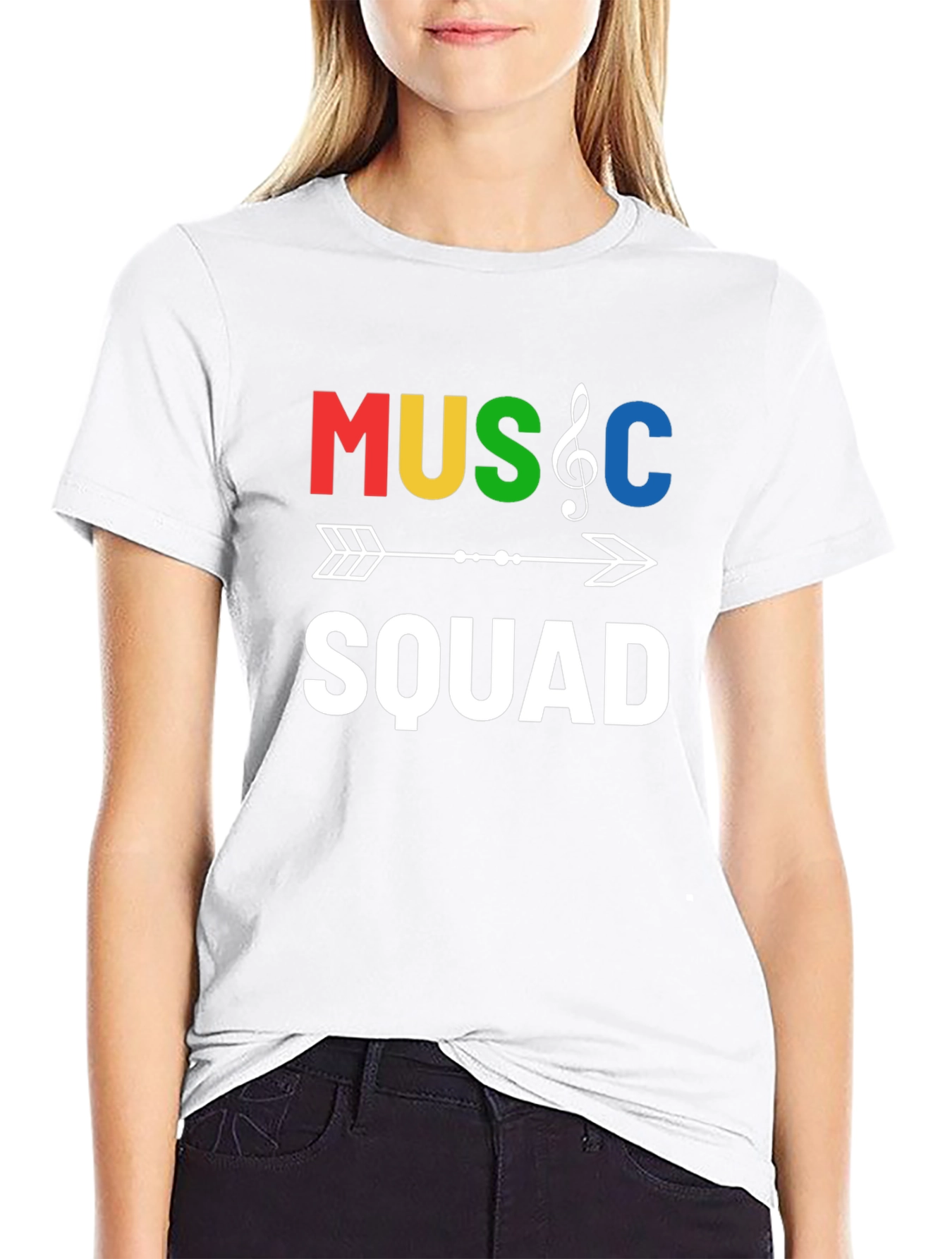 Music Squad Graphic Tee - Black Cotton T-Shirt