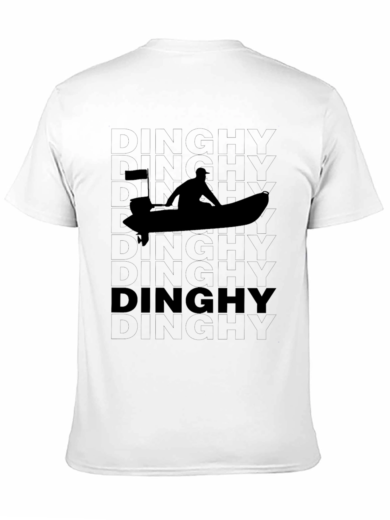 Dinghies Silhouette Black Graphic Tee - Boating & Sailing