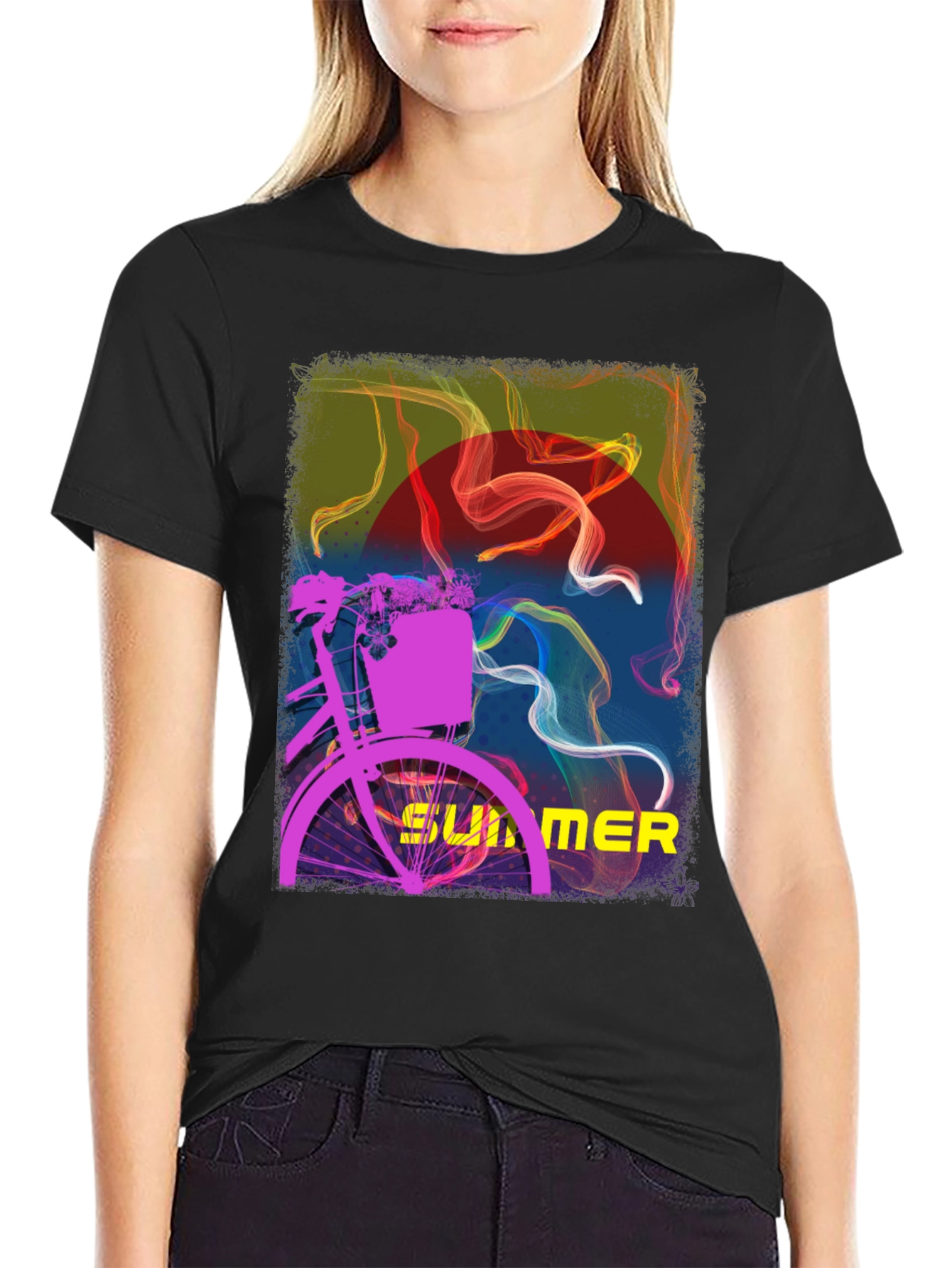 Summer Bike Graphic Tee - Stylish Black T-Shirt