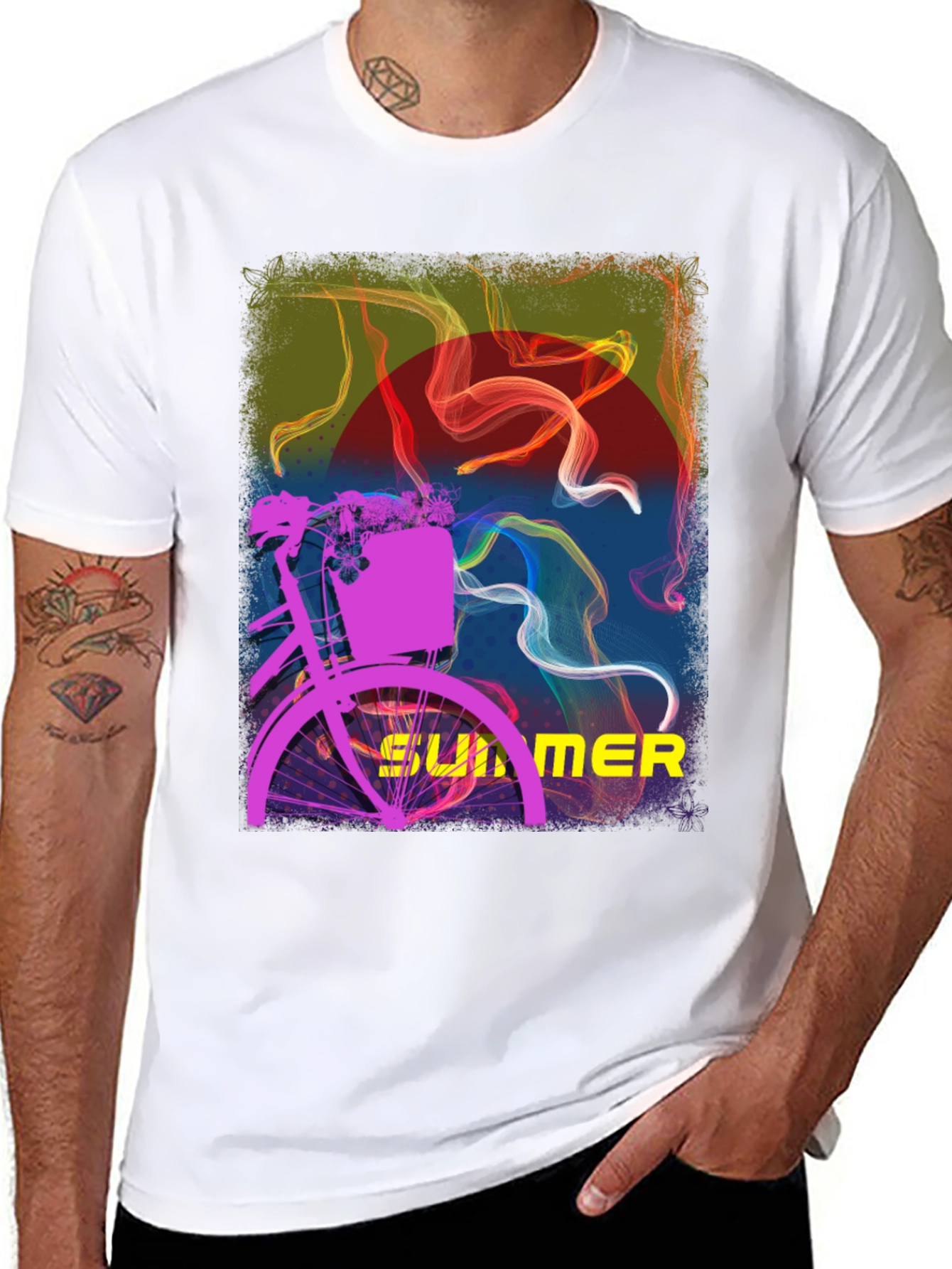Summer Bike Graphic Tee - Stylish Black T-Shirt