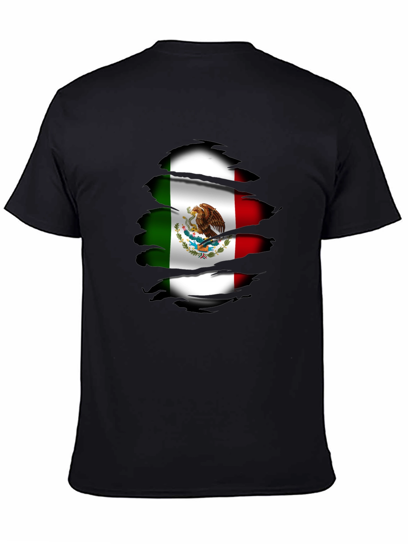 Mexican Flag T-Shirt Ripped Design