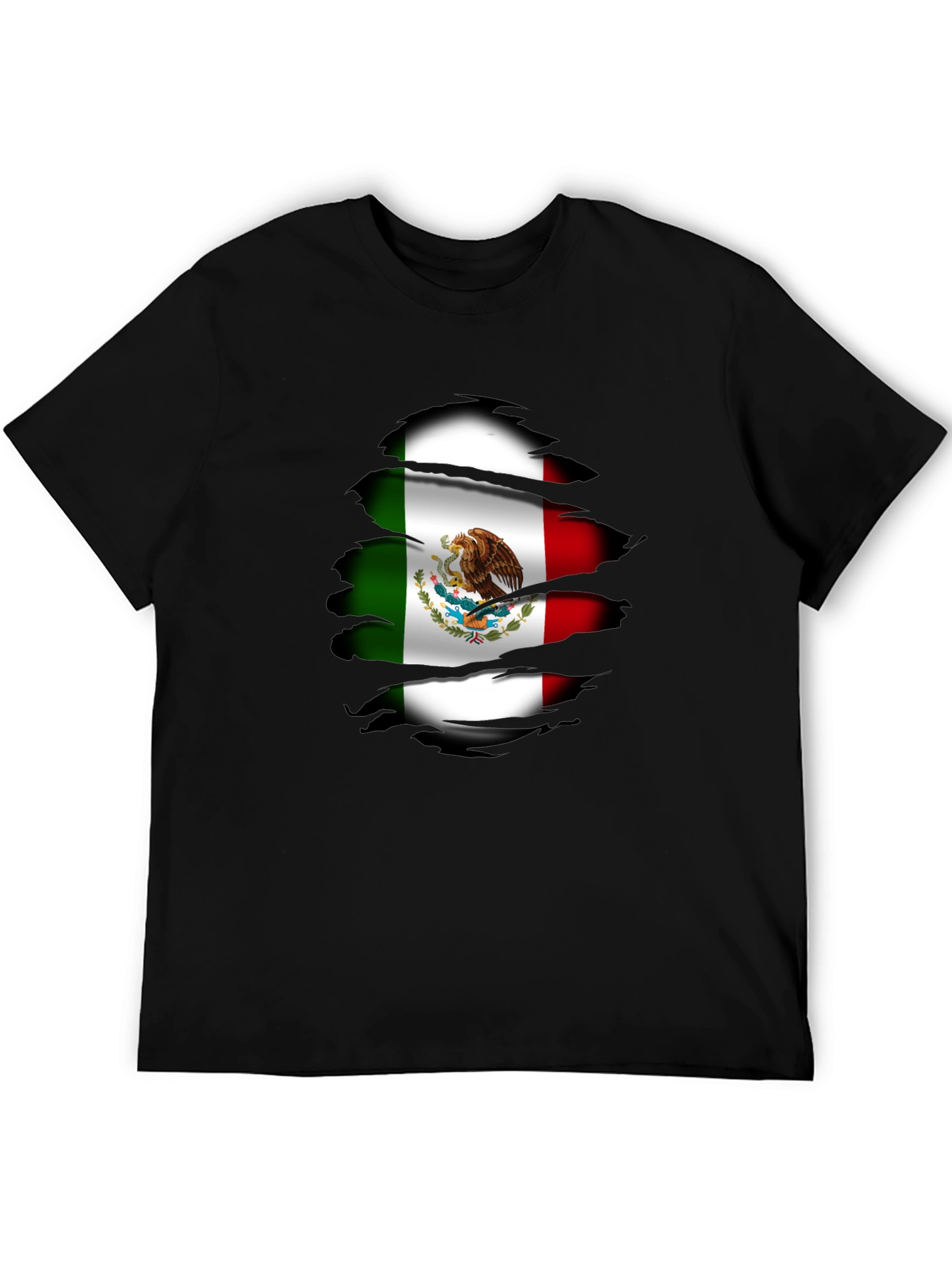 Mexican Flag T-Shirt Ripped Design