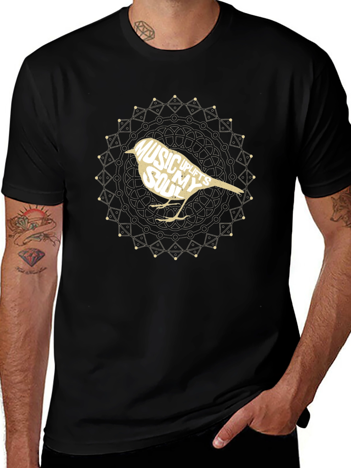 Music Uplifts My Soul Bird Graphic T-Shirt