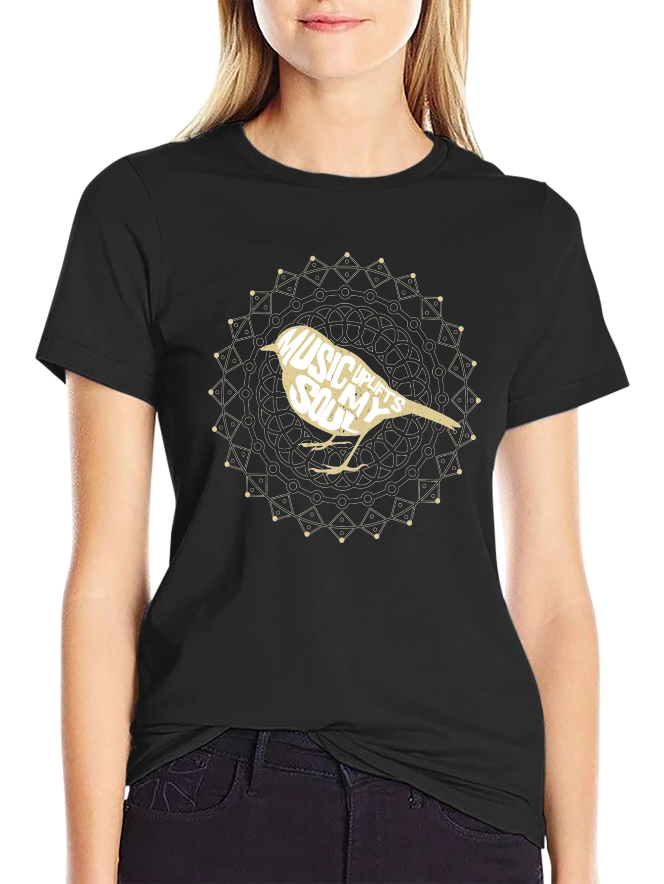Music Uplifts My Soul Bird Graphic T-Shirt