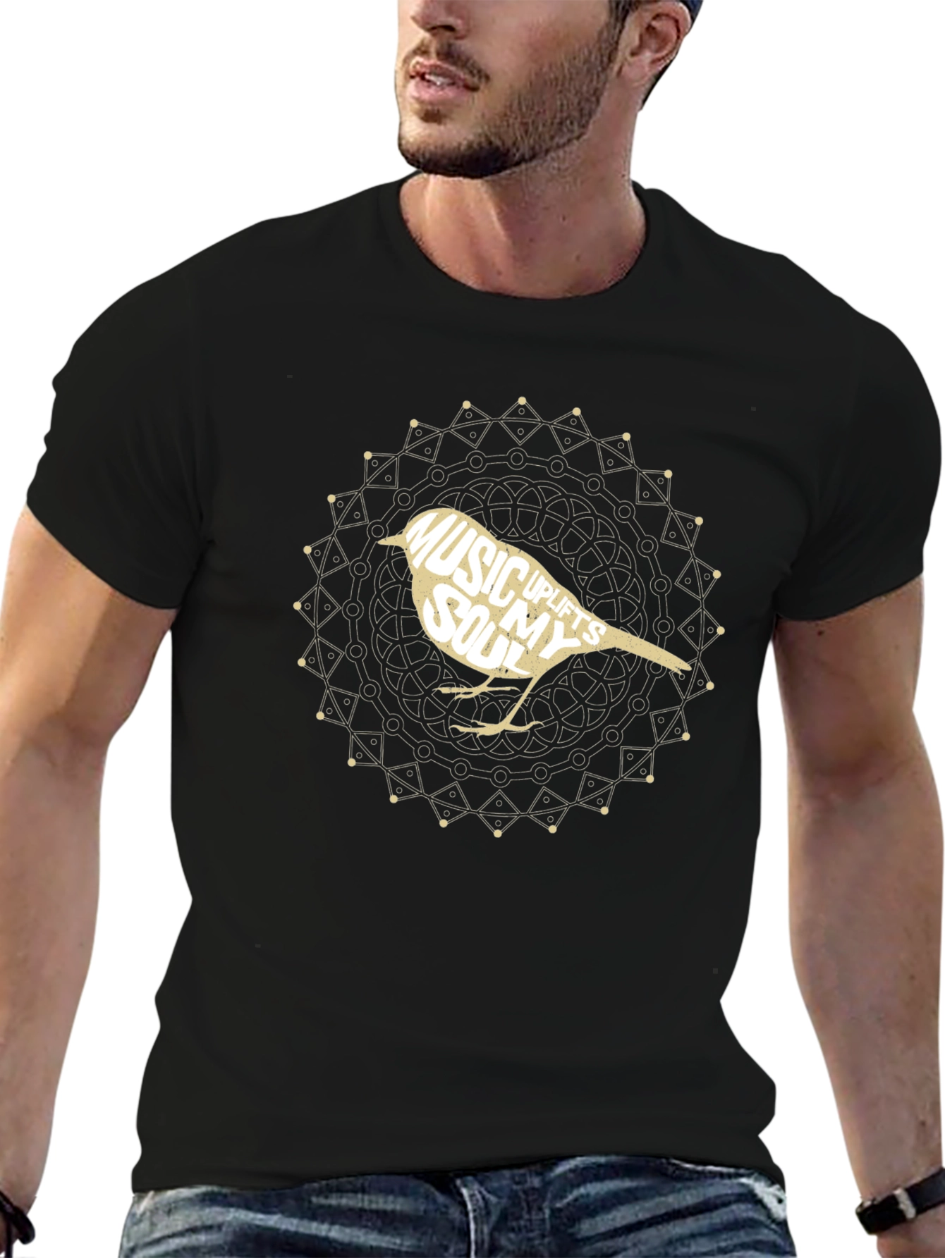 Music Uplifts My Soul Bird Graphic T-Shirt