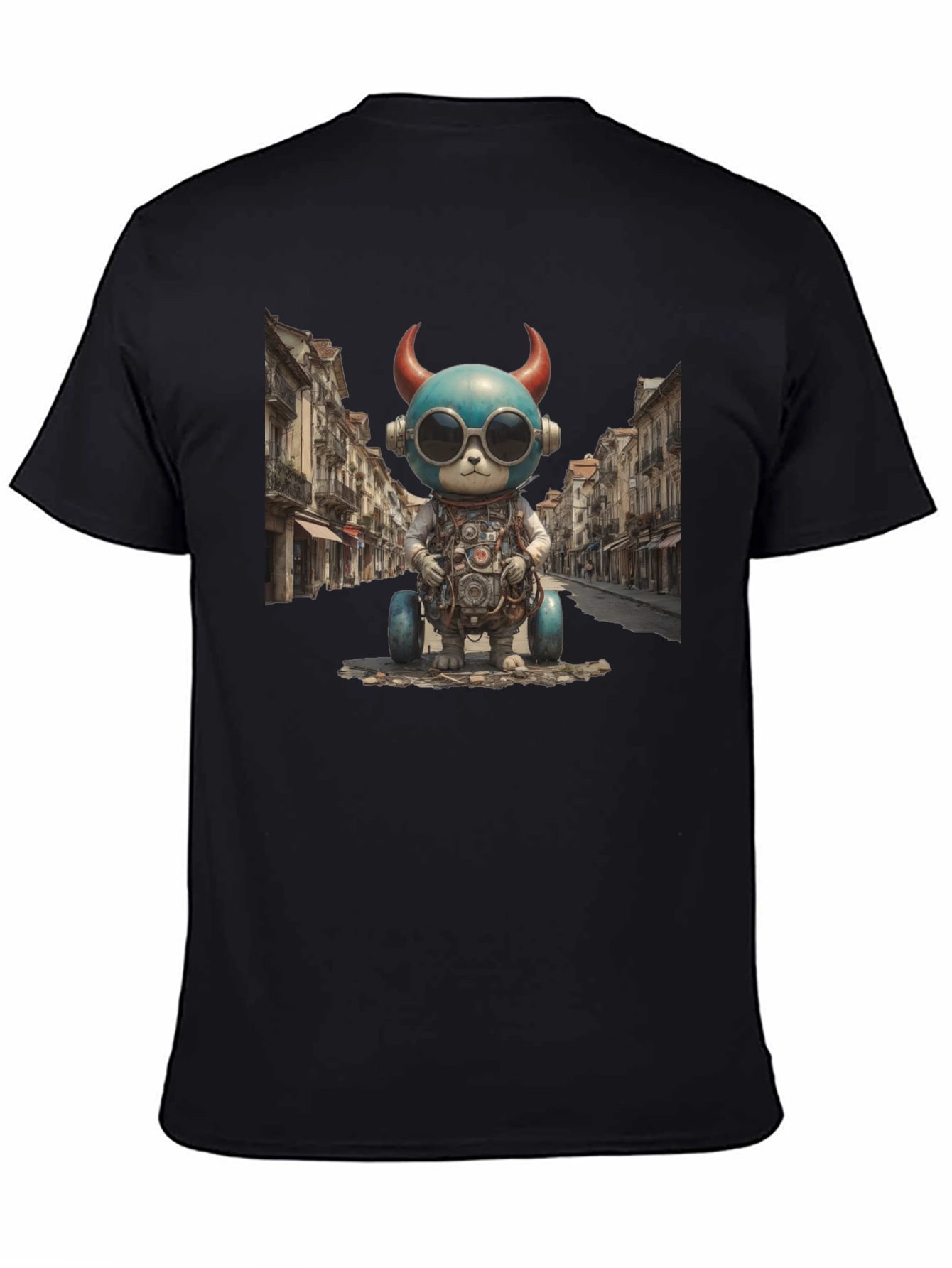 Steampunk Robot Bear Graphic Tee - Quirky & Cool
