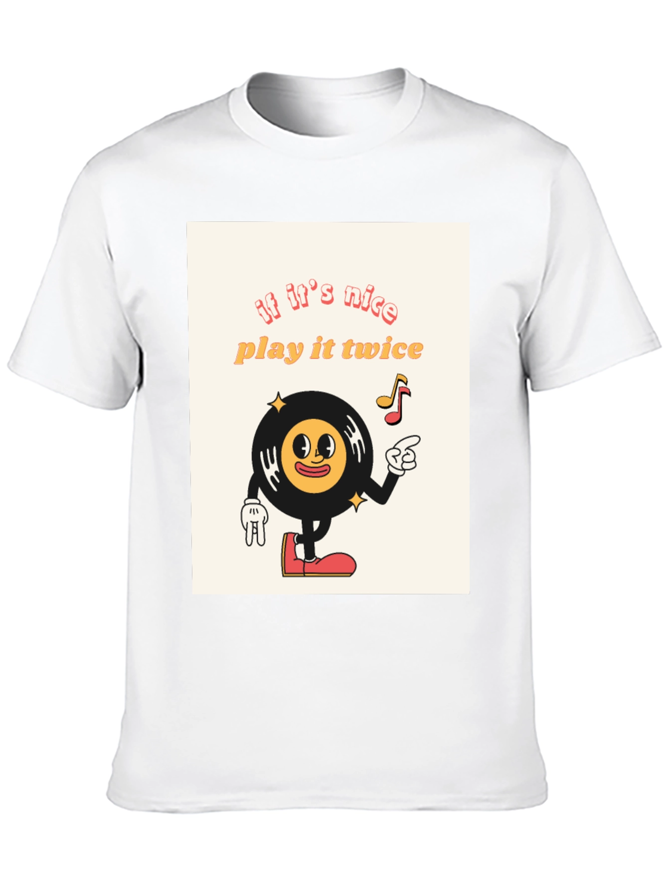Retro Vinyl Record Cartoon T-Shirt