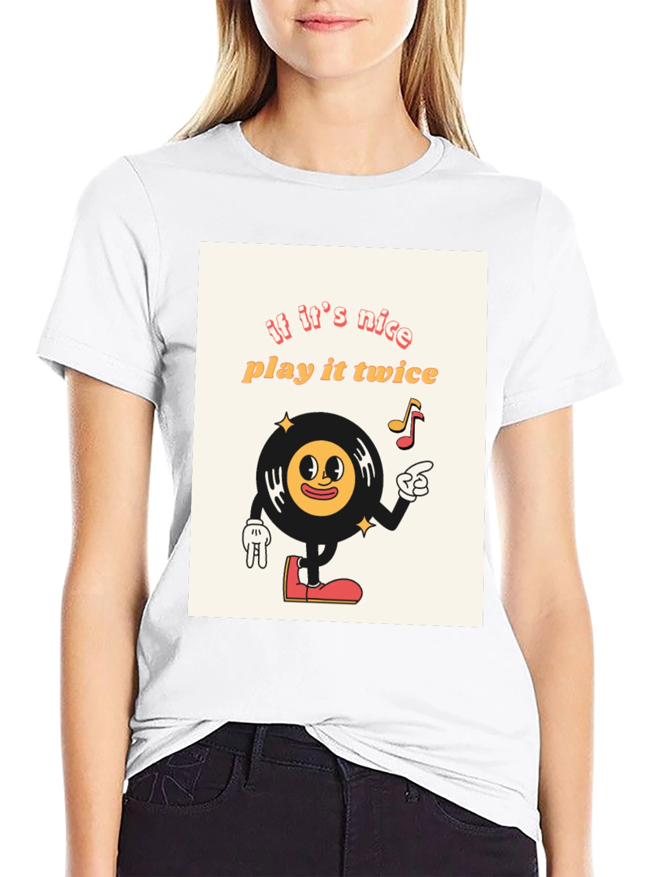 Retro Vinyl Record Cartoon T-Shirt
