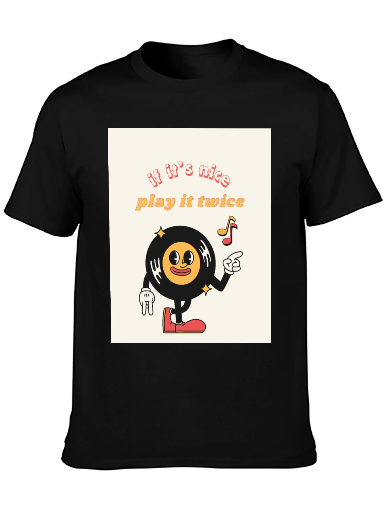 Retro Vinyl Record Cartoon T-Shirt