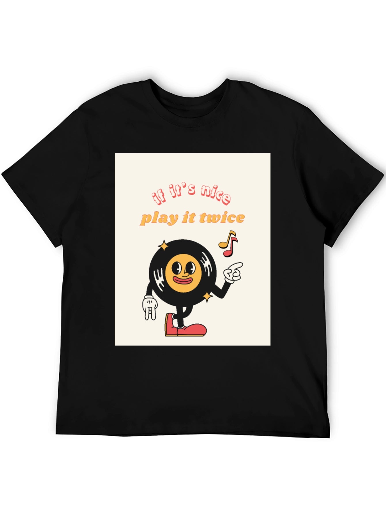 Retro Vinyl Record Cartoon T-Shirt