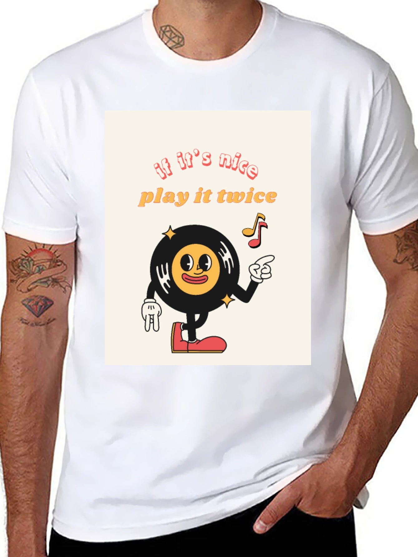 Retro Vinyl Record Cartoon T-Shirt