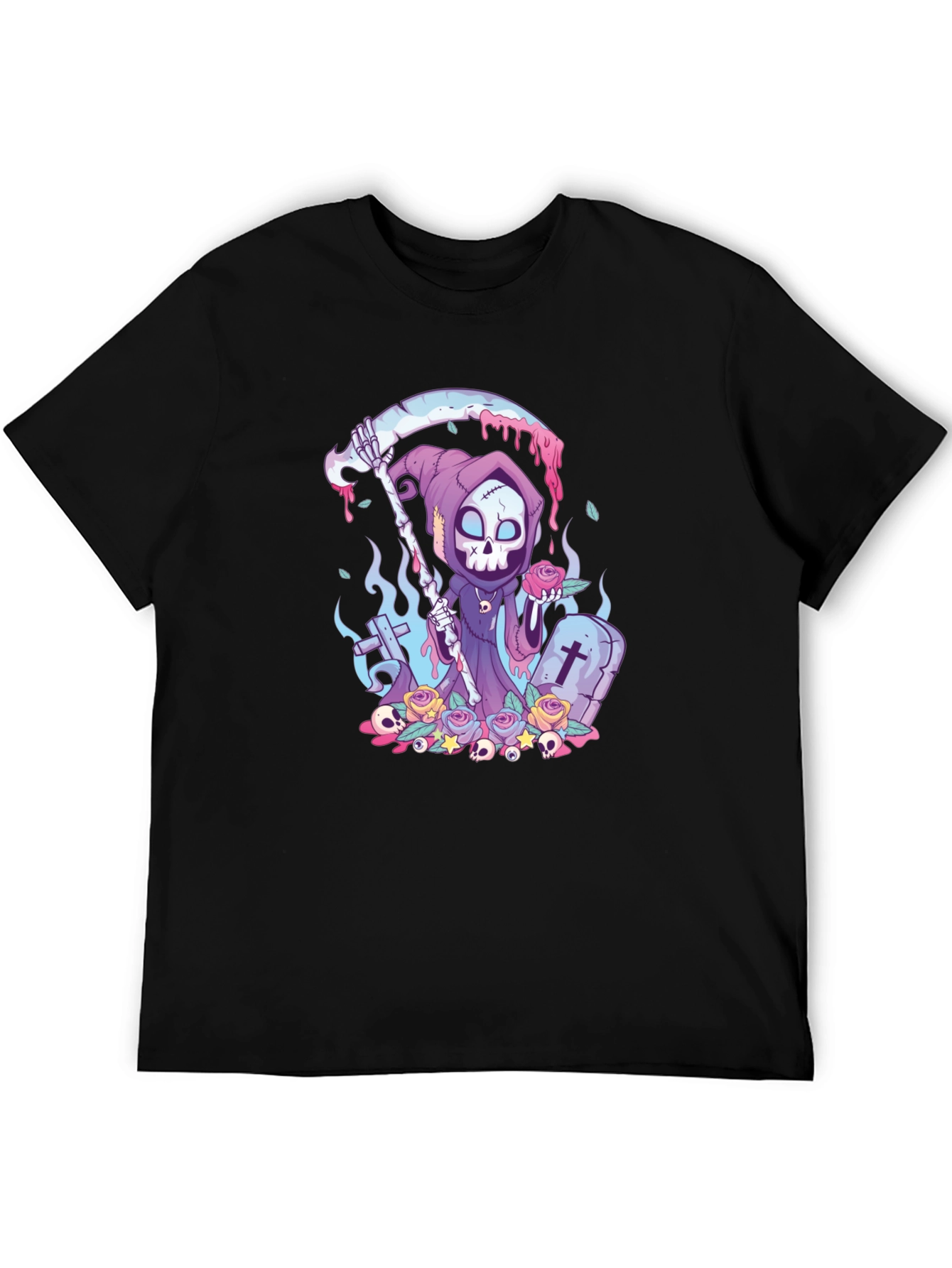Grim Reaper Graphic Tee - Cartoon Death T-Shirt