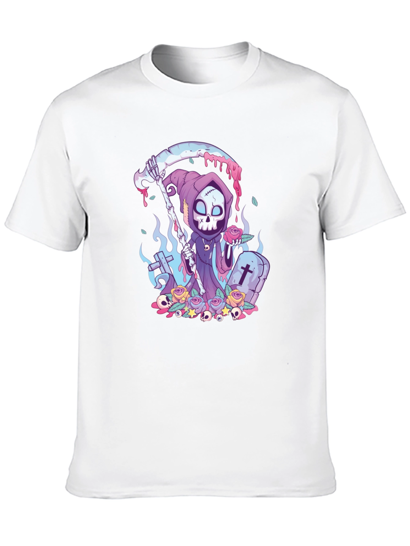 Grim Reaper Graphic Tee - Cartoon Death T-Shirt