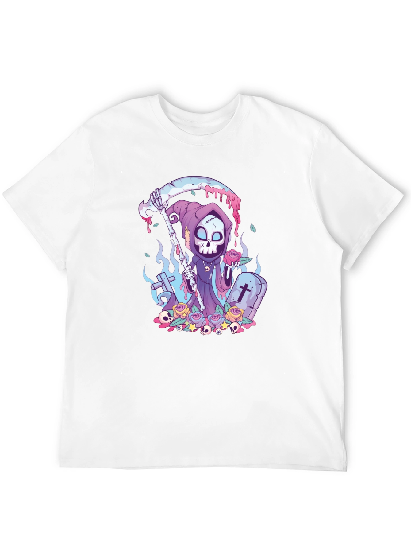 Grim Reaper Graphic Tee - Cartoon Death T-Shirt