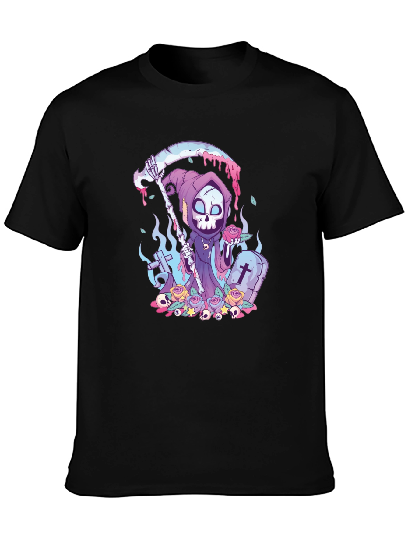Grim Reaper Graphic Tee - Cartoon Death T-Shirt