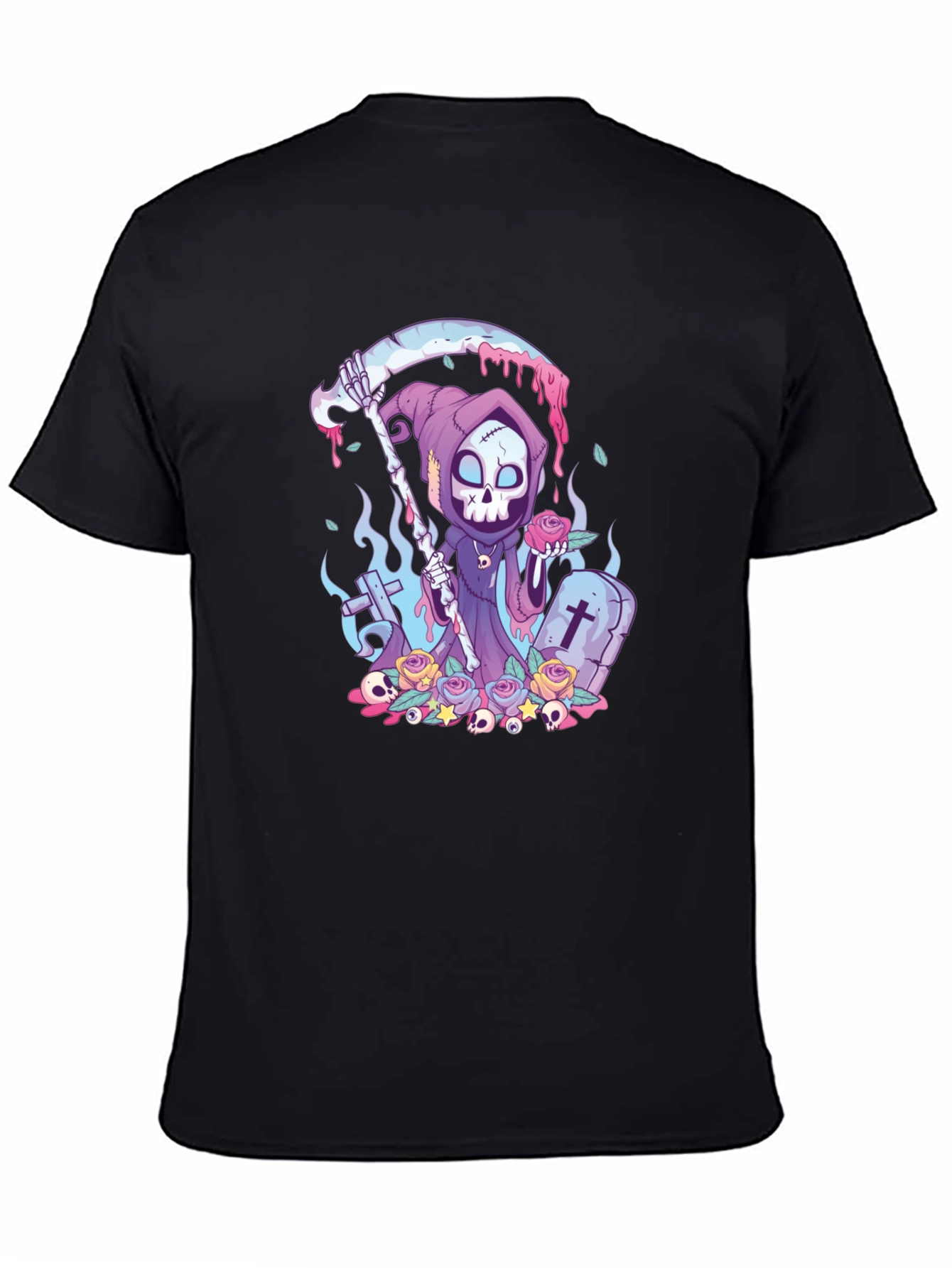 Grim Reaper Graphic Tee - Cartoon Death T-Shirt
