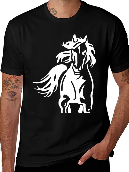 Black Horse Graphic T-Shirt - Stylish and Comfortable