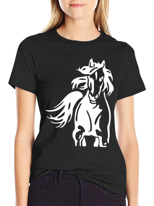 Black Horse Graphic T-Shirt - Stylish and Comfortable