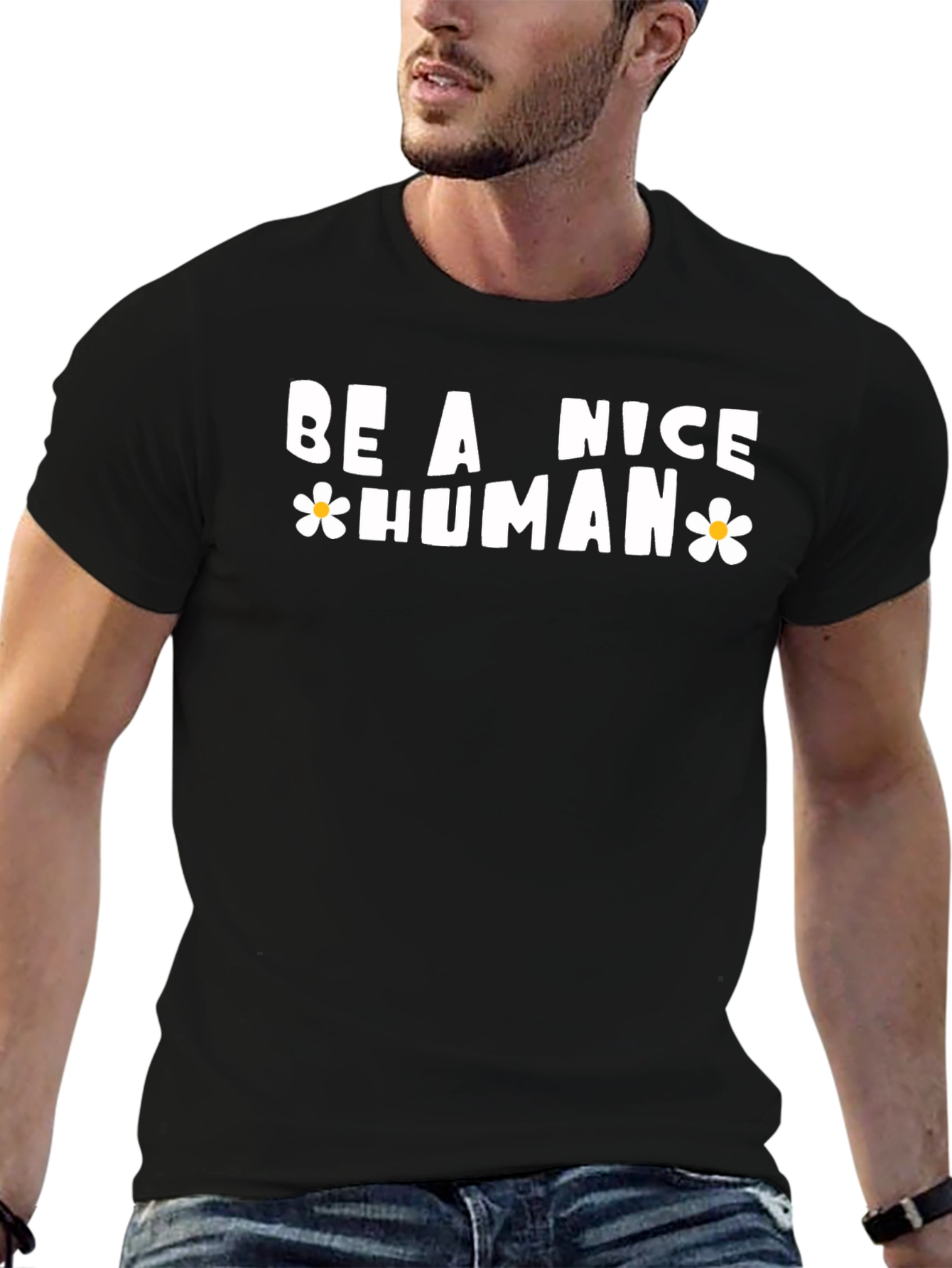 Be A Nice Human Graphic Tee - Casual Style