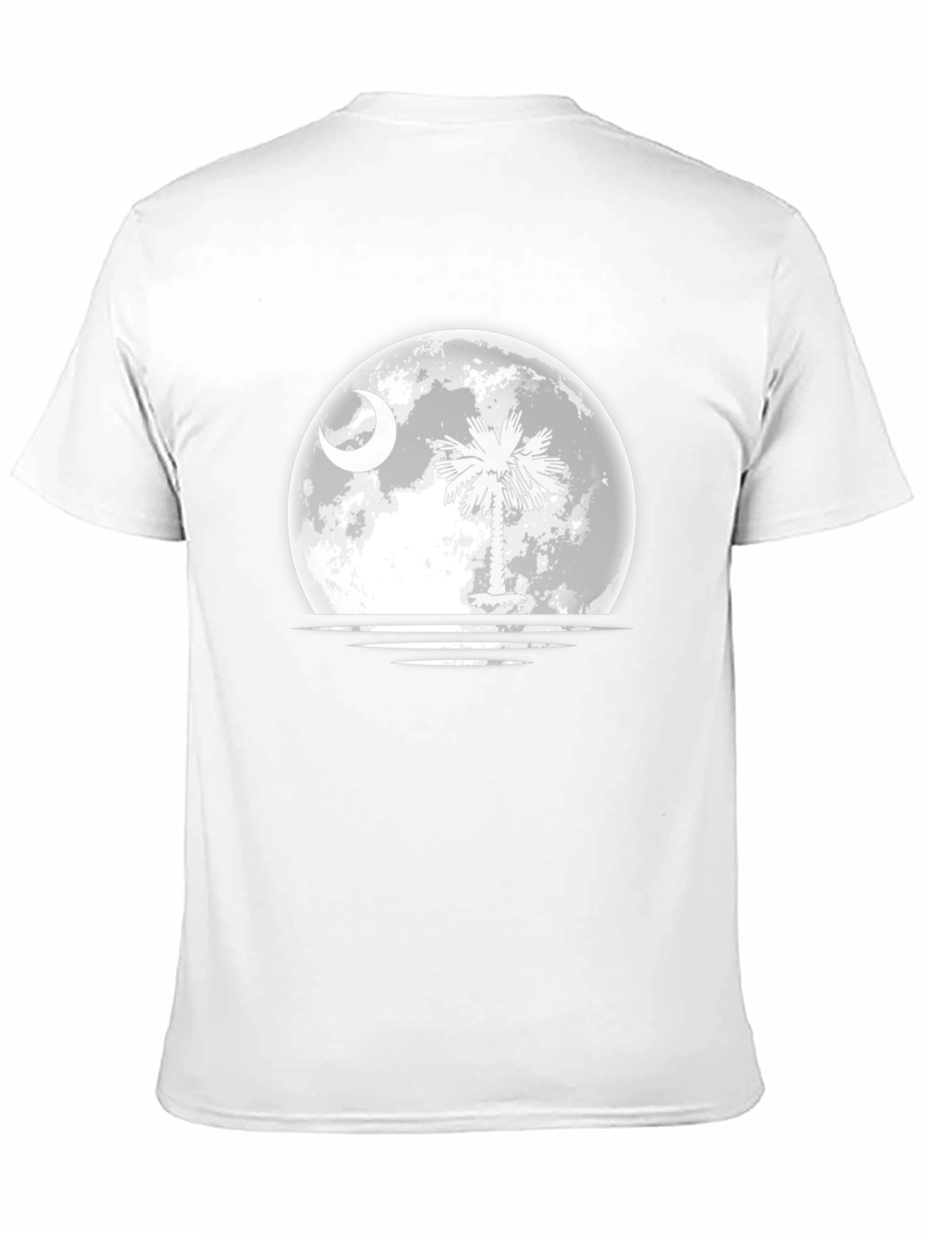 South Carolina Moon Palm Tree Black T-Shirt