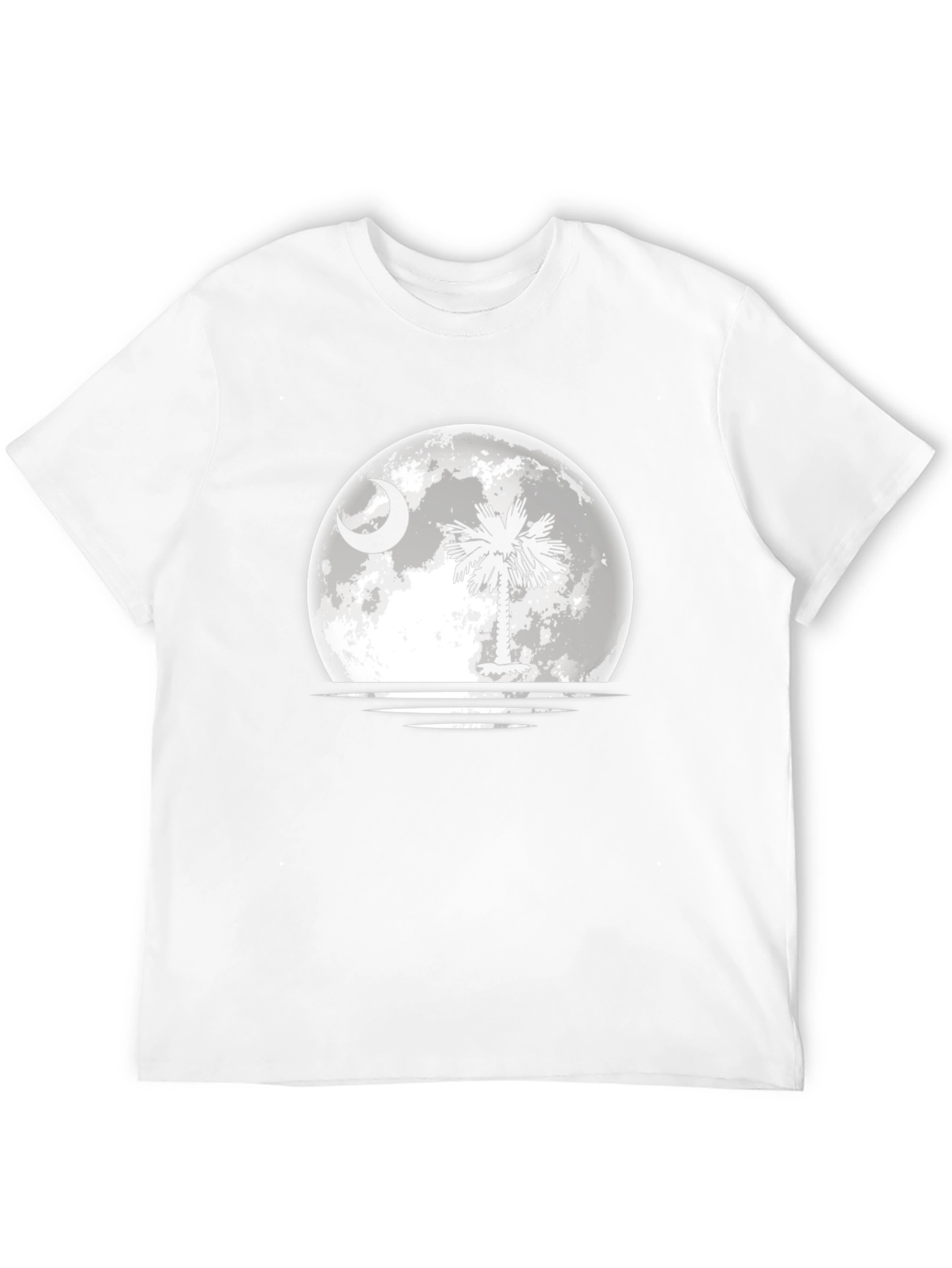 South Carolina Moon Palm Tree Black T-Shirt