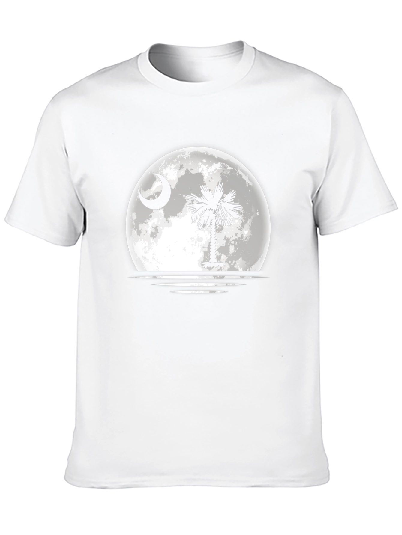 South Carolina Moon Palm Tree Black T-Shirt